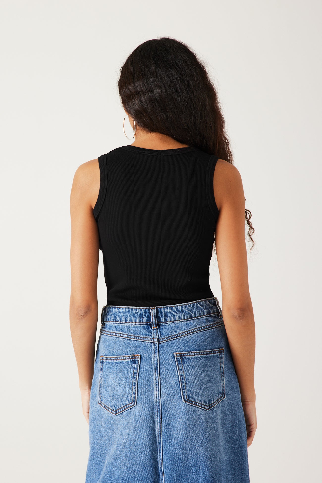 Ribbed vest top - Black