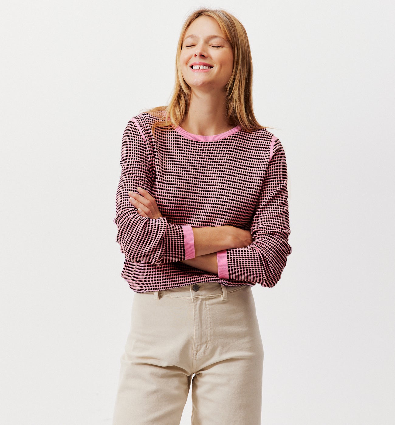 Jacquard-effect jumper - Lilas prints