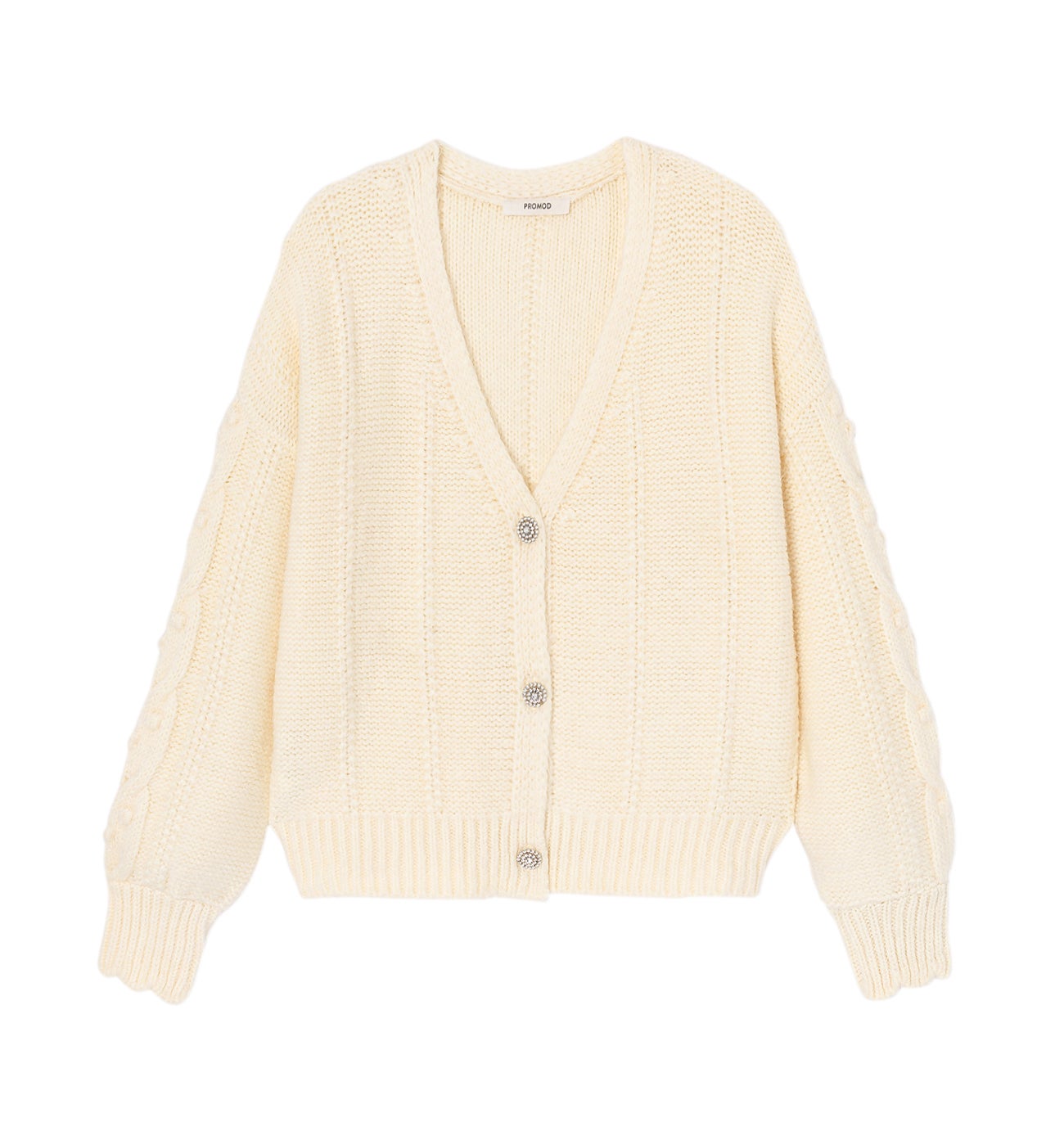 Cable knit cardigan - Ecru