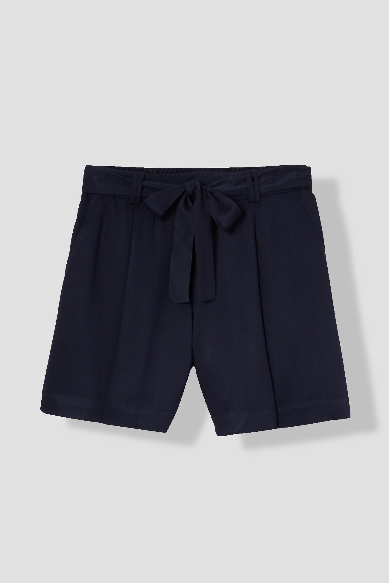 Plain belted shorts - Black