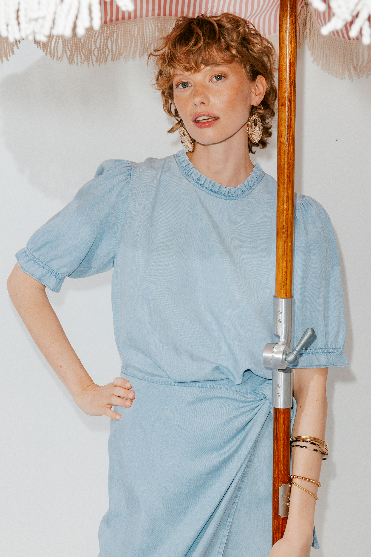 Lyocell blouse - Light denim