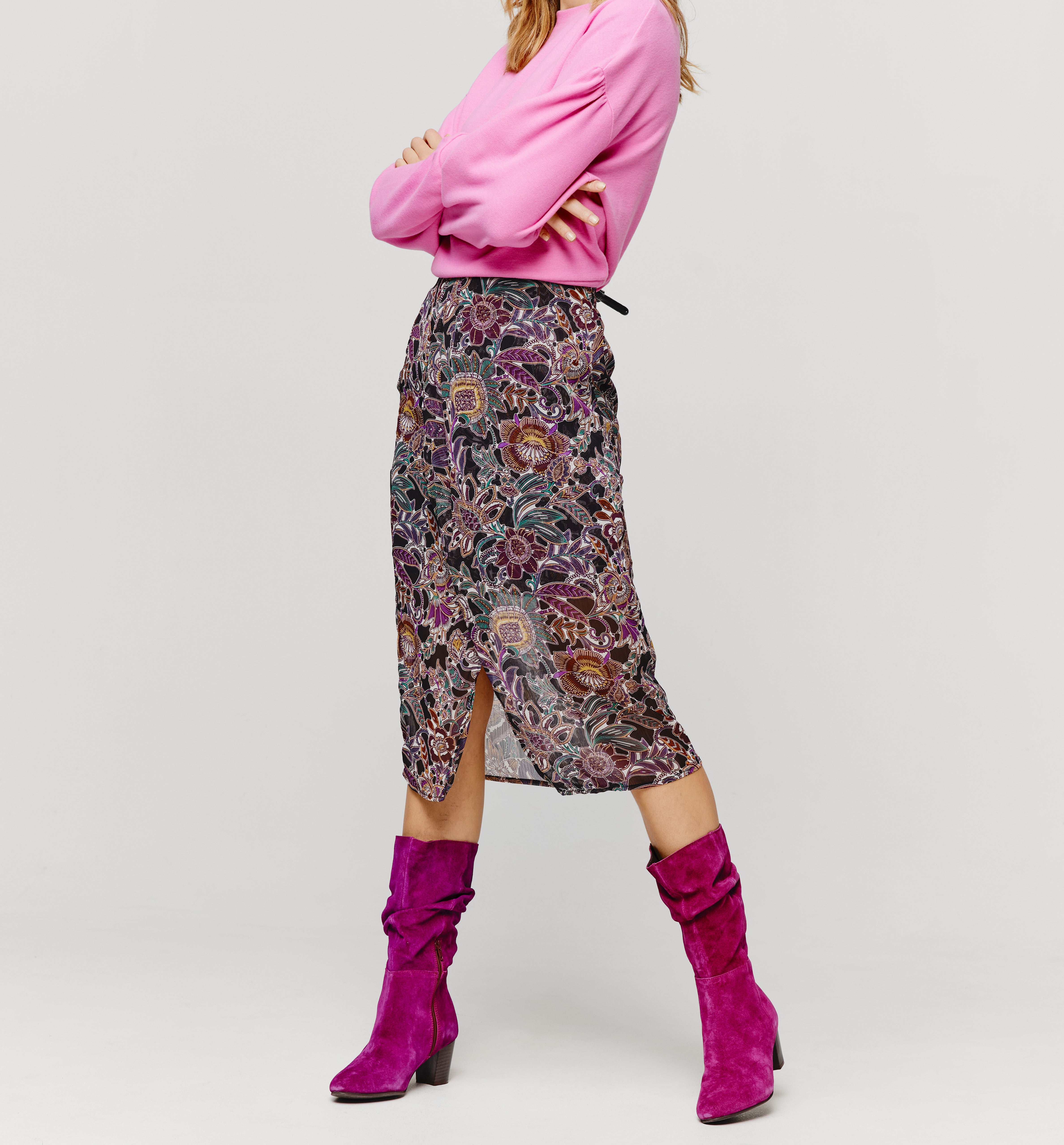 Polyester voile fabric cut - Multicolour print