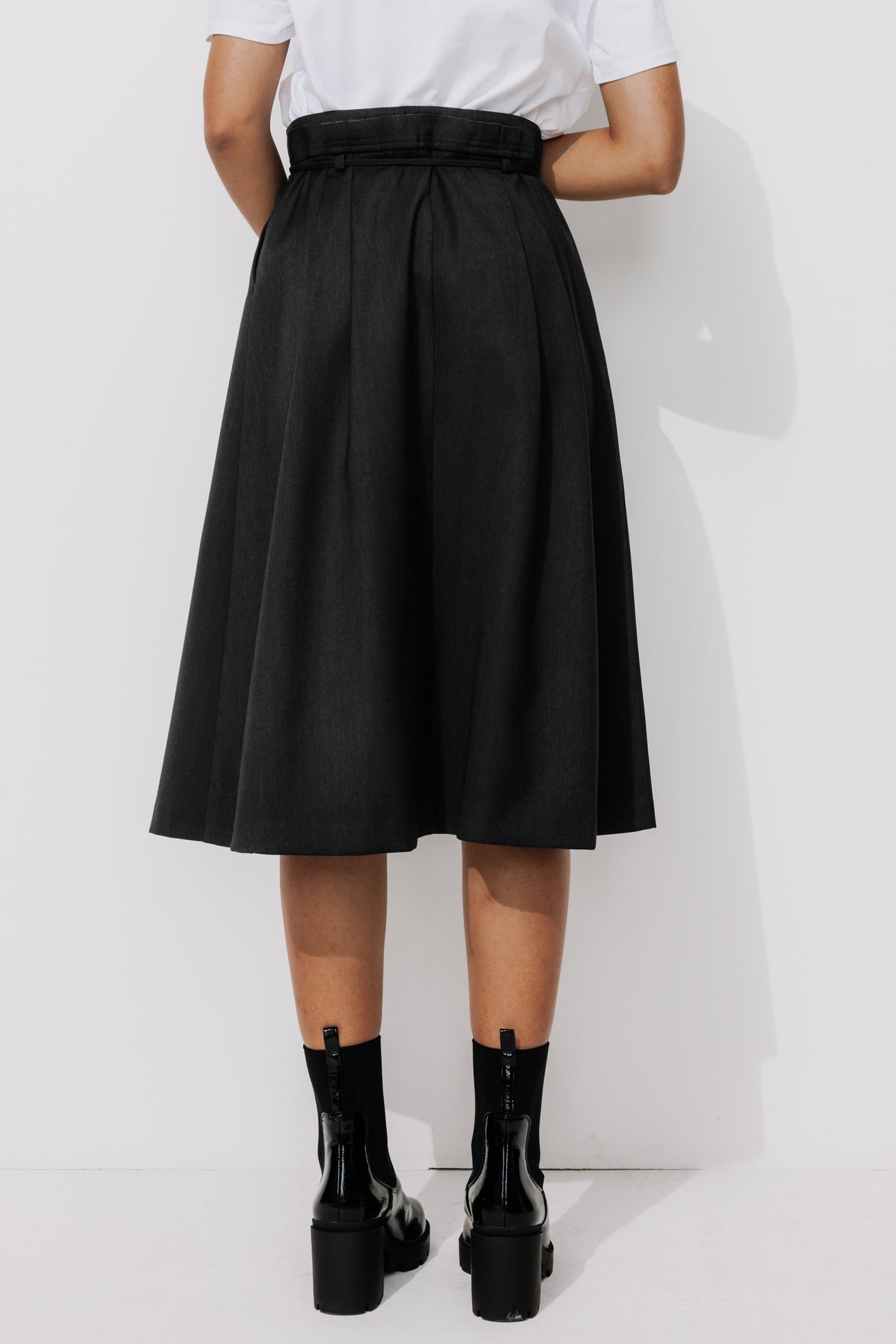 Flared midi skirt - Dark grey