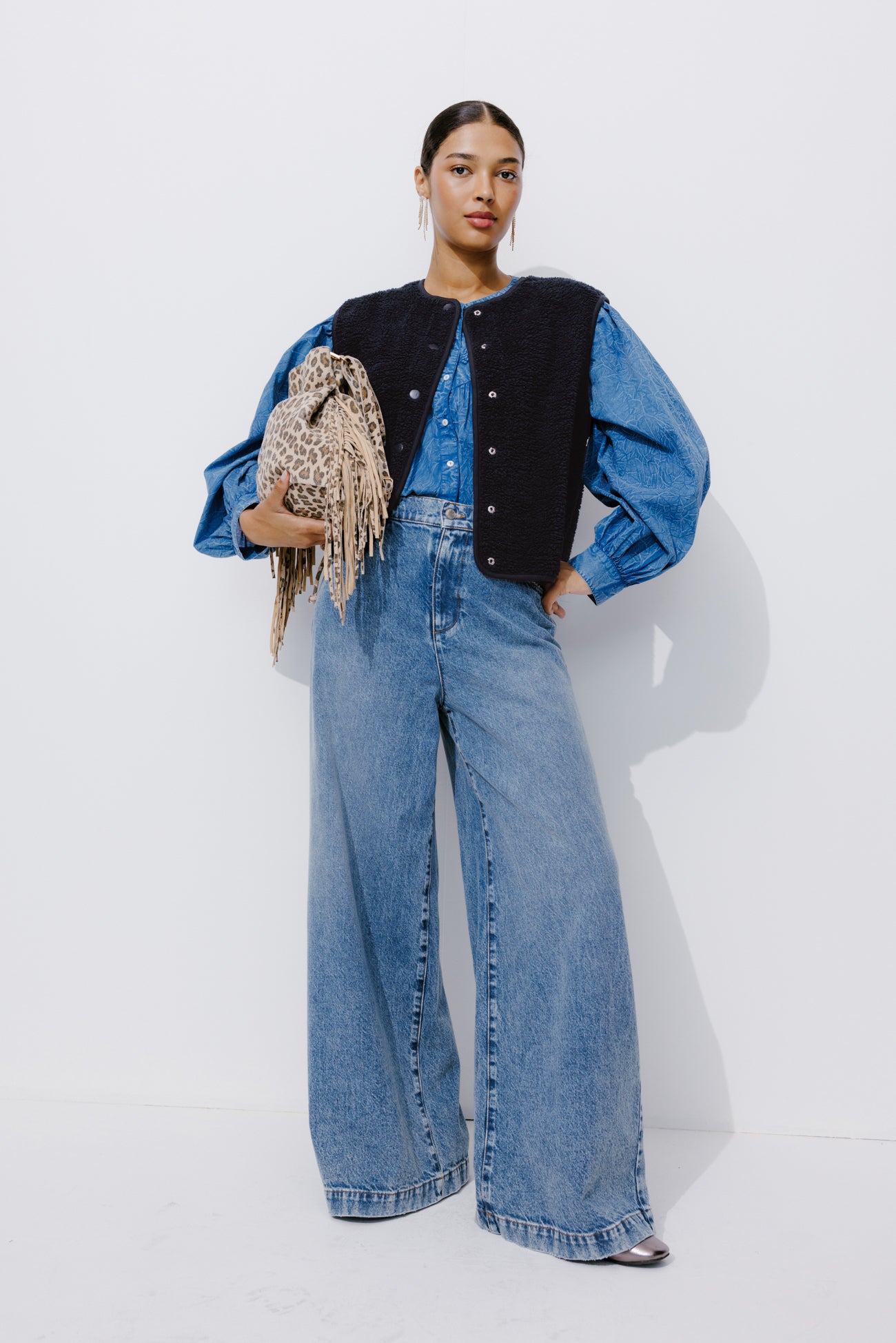 Reversible sleeveless jacket - Navy blue