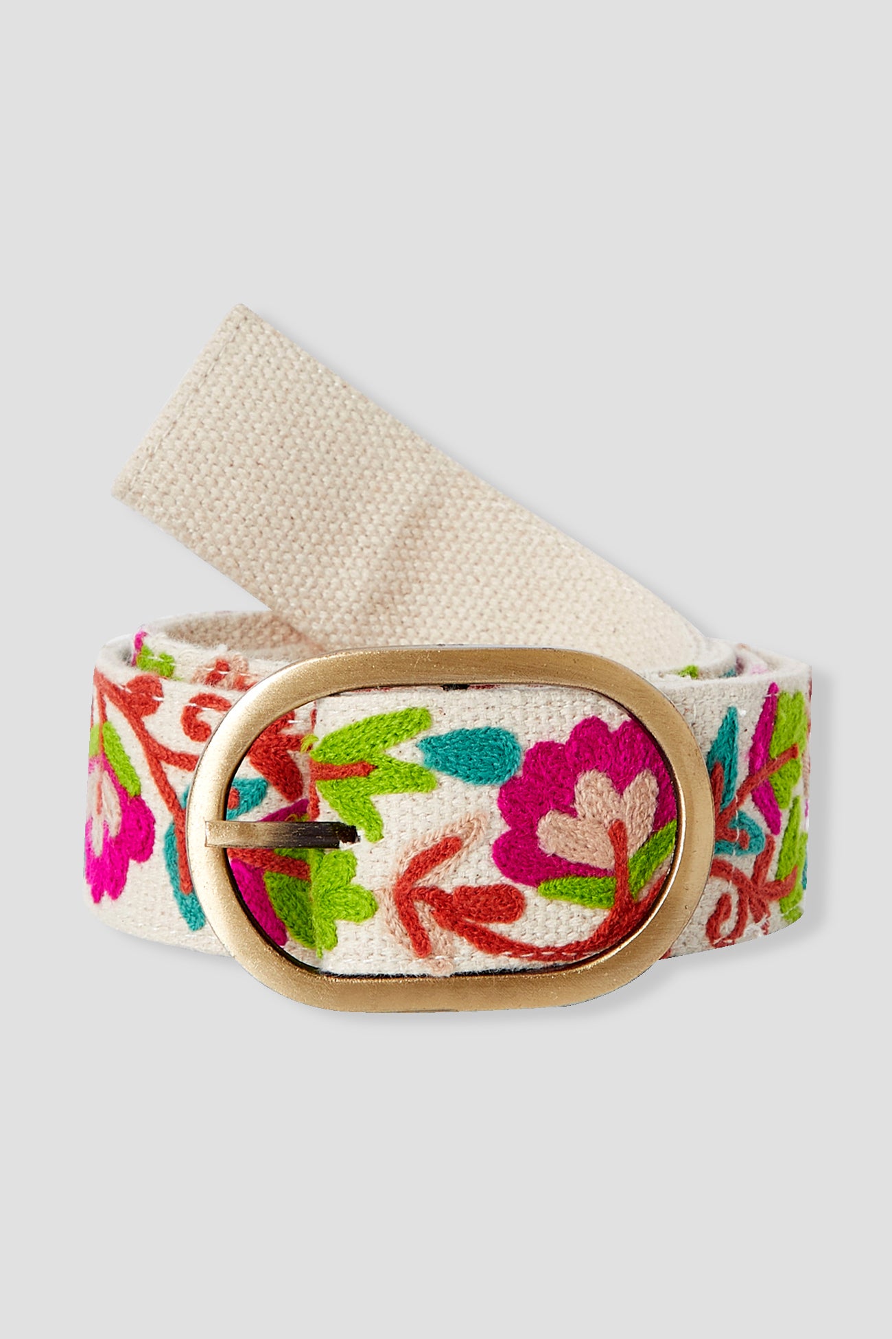 Embroidered belt - Multicolour print