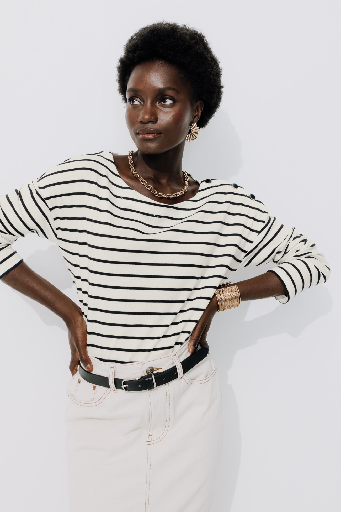 Sailor striped t-shirt - Navy blue stripes