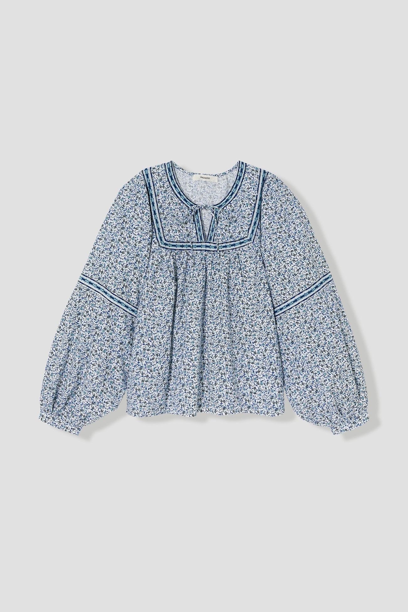 Folky patterned blouse - Ecru print