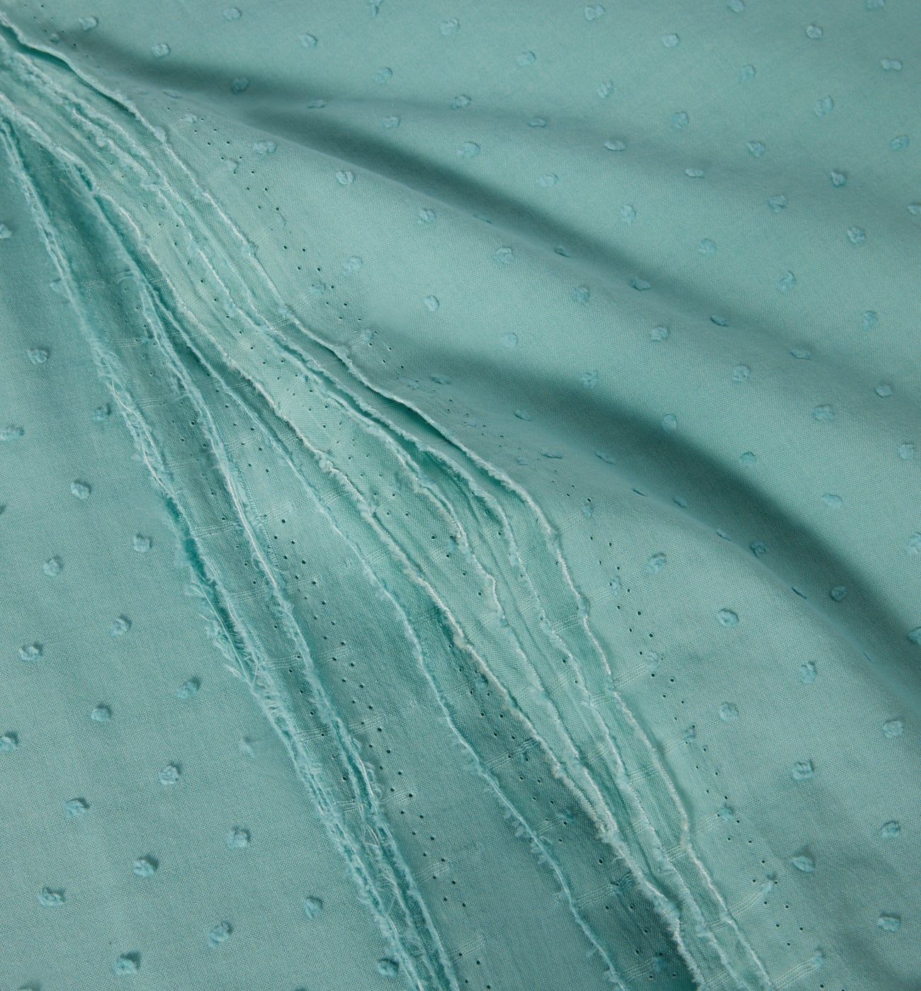 Cotton plumetis fabric cut - Ecru