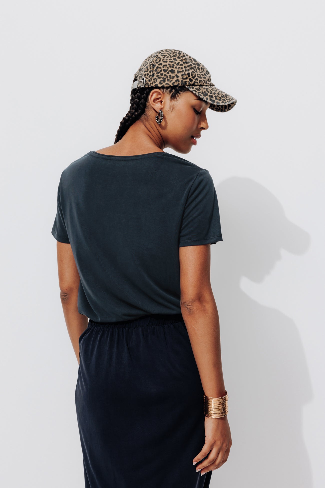 Plain v-neck t-shirt - Black