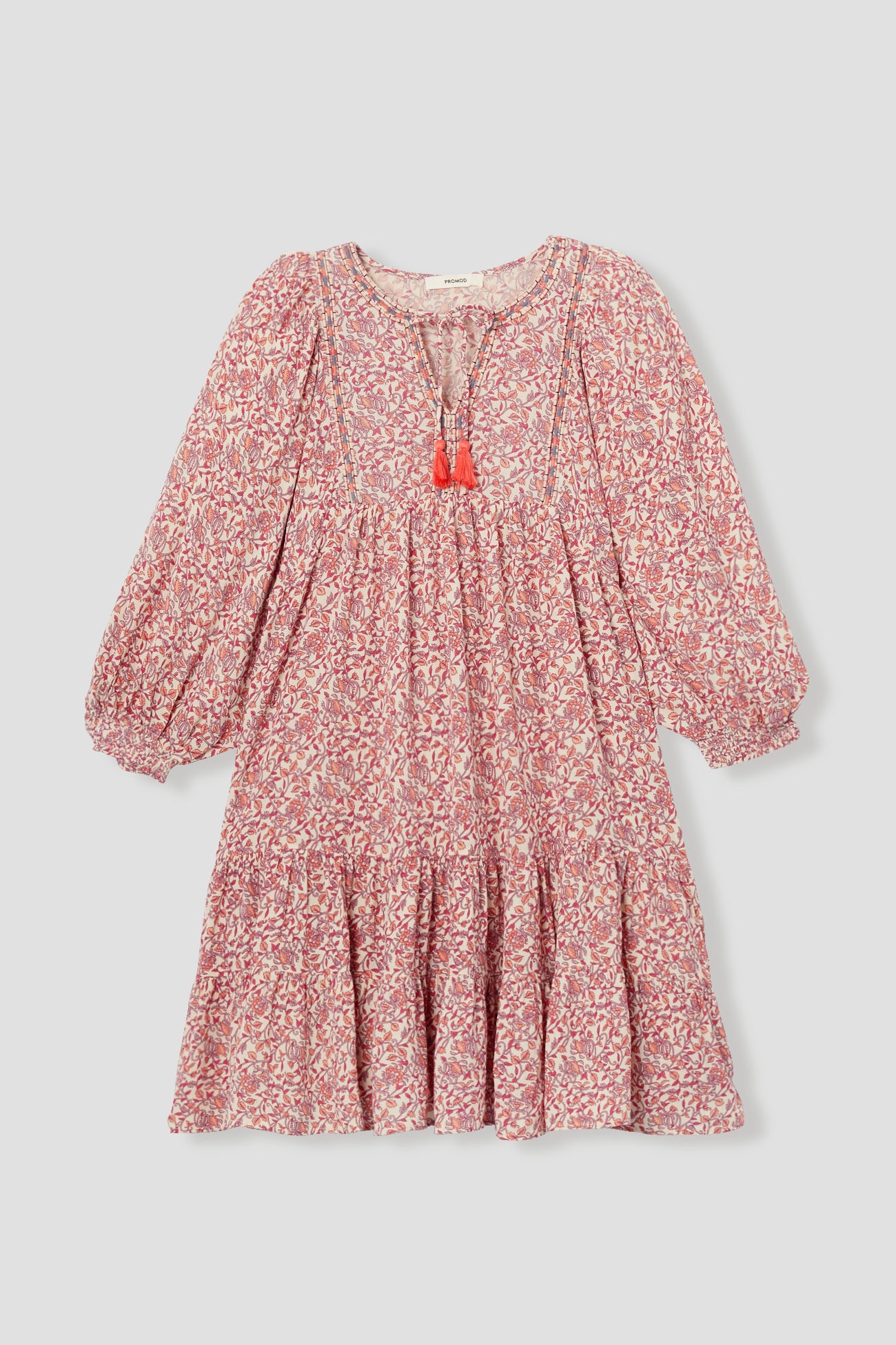 Short patterned dress - Ecru print