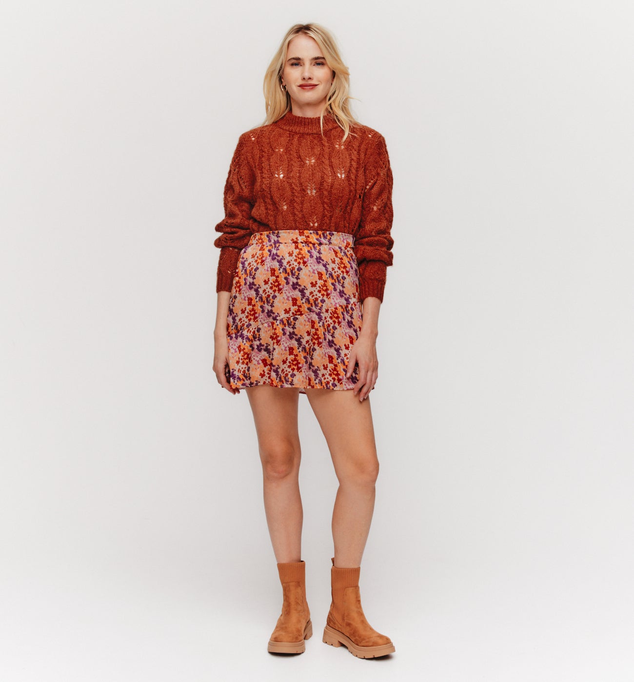 Patterned mini skirt - Multicolour print