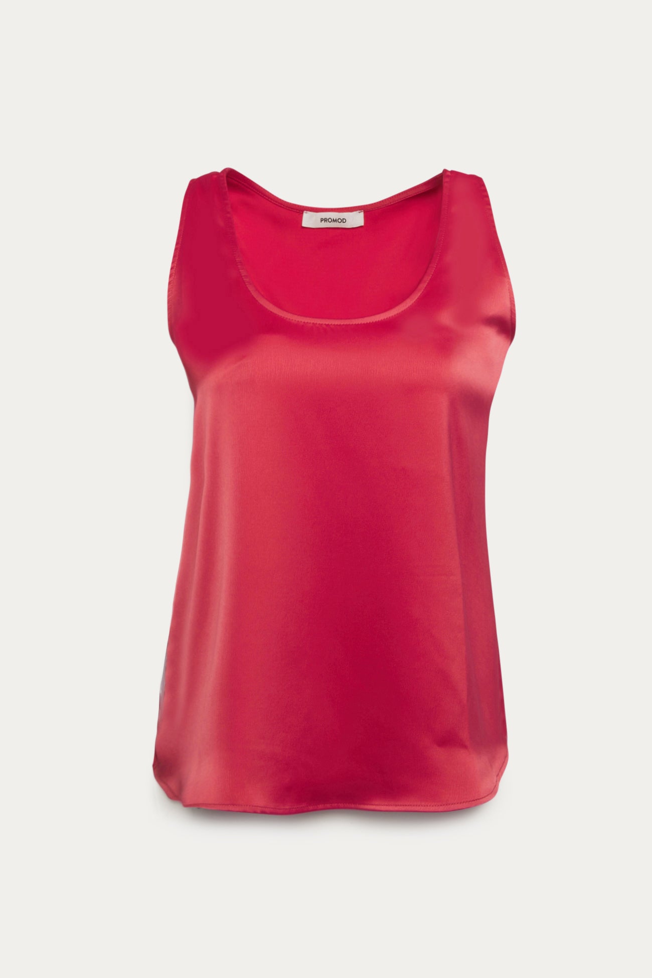 Plain satin sleeveless top - Pink