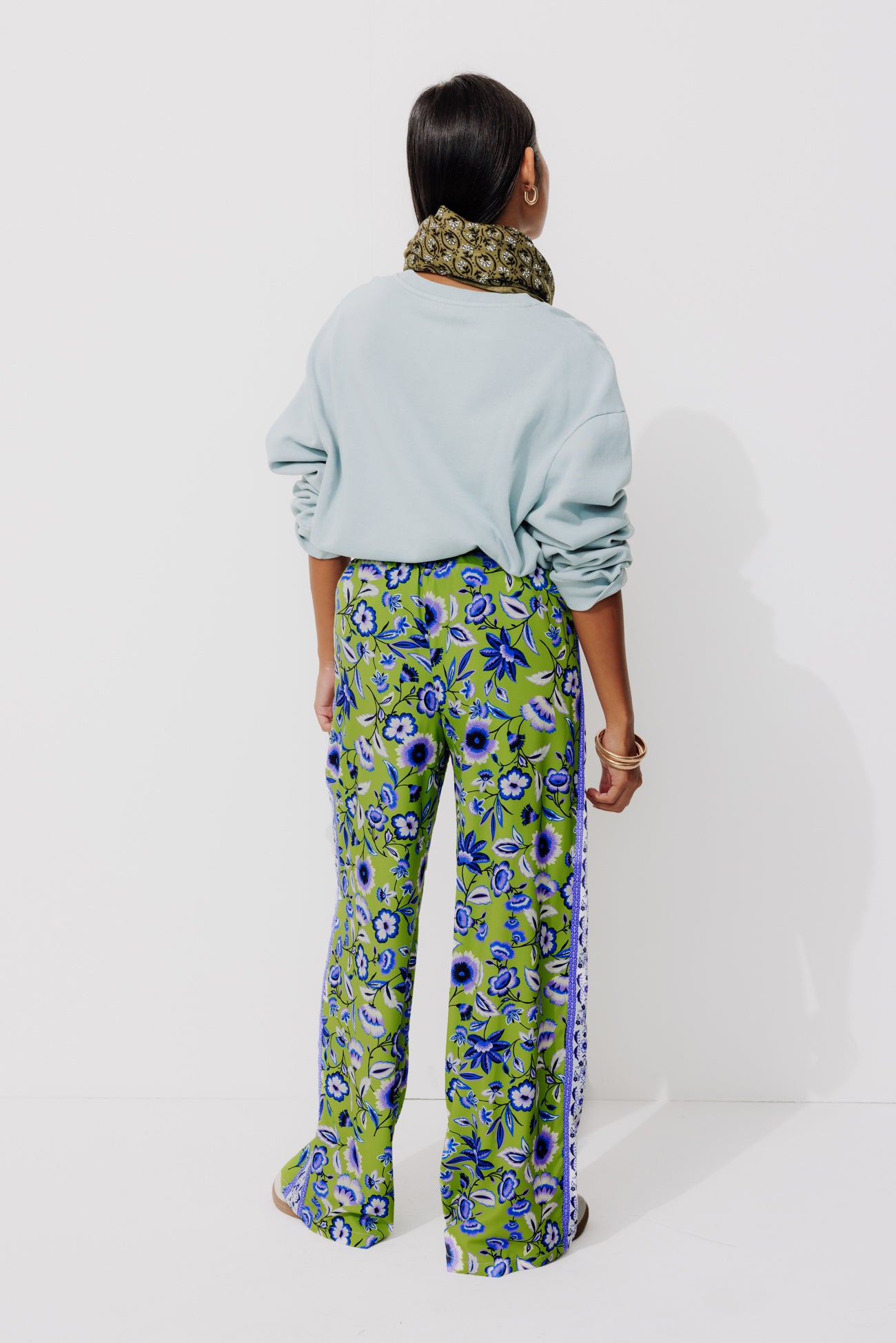 Ecodesign wideleg trousers - Multicolour print