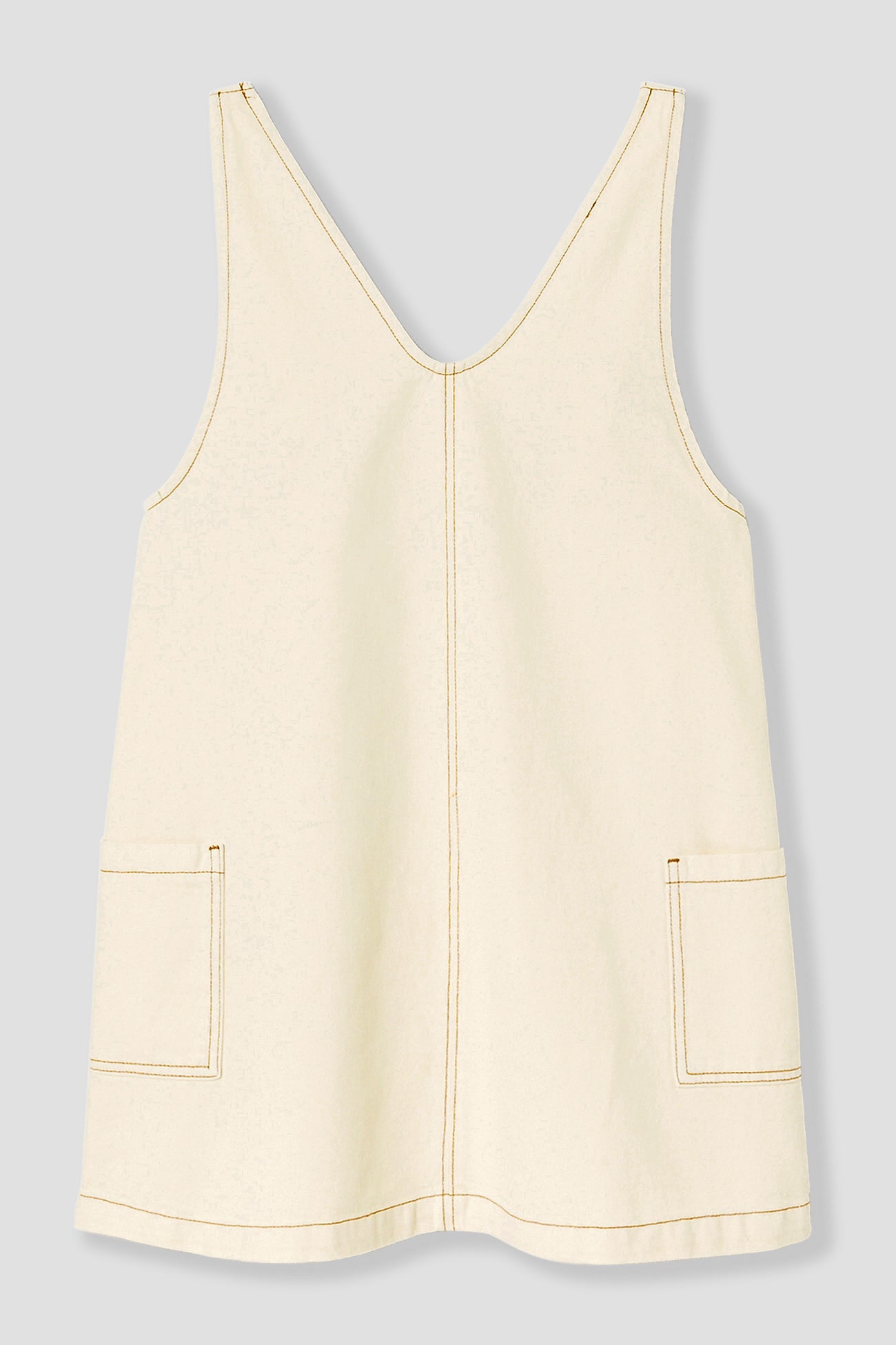 Canvas dungaree dress - Grey denim