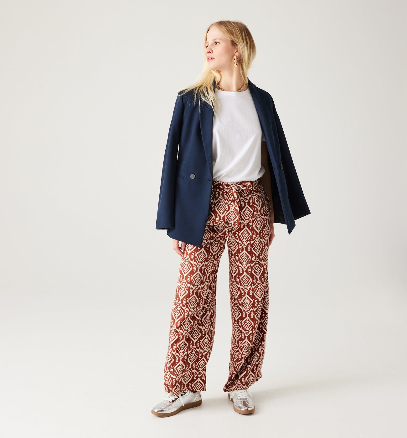 High-waist wideleg trousers - Blue