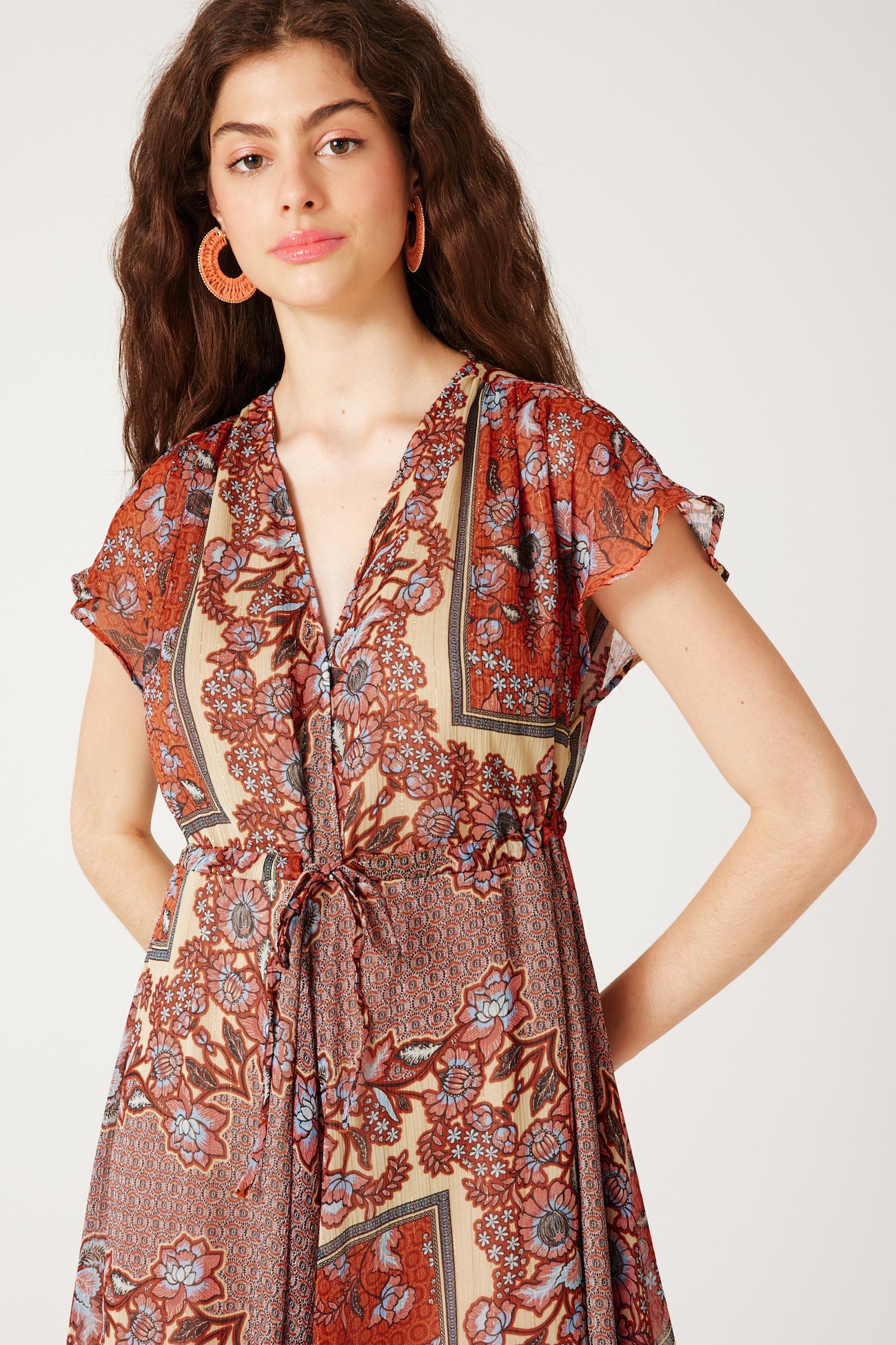 ELEONOR patterned dress - Ecru print