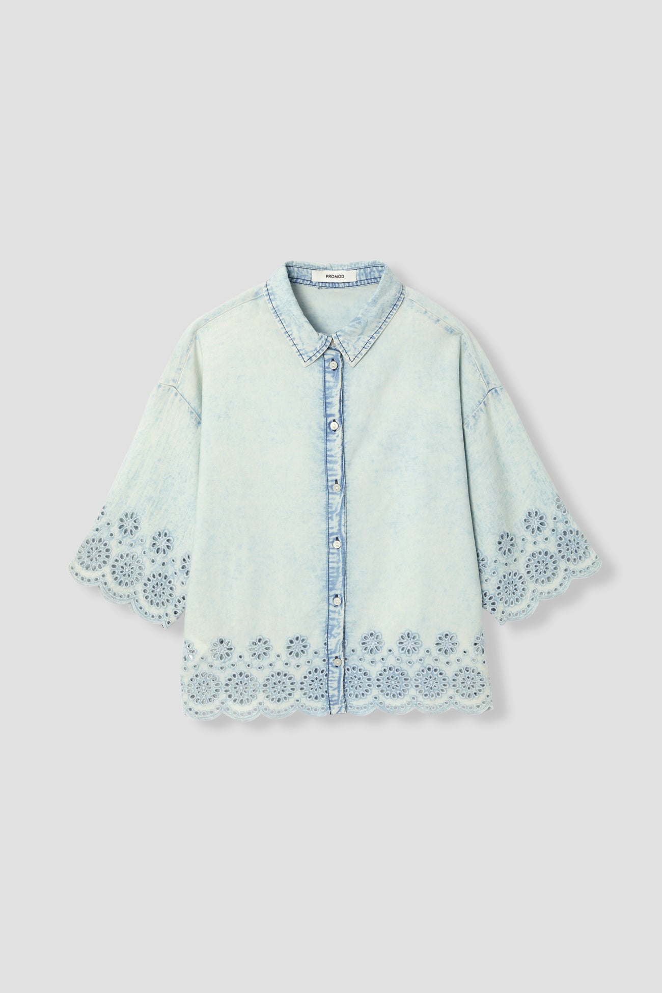 Broderie anglaise shirt - Light denim