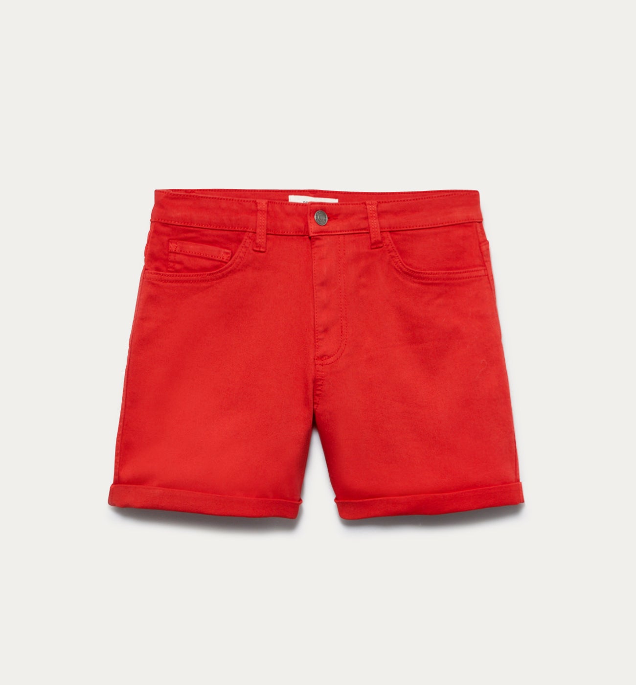 Plain canvas shorts - Red