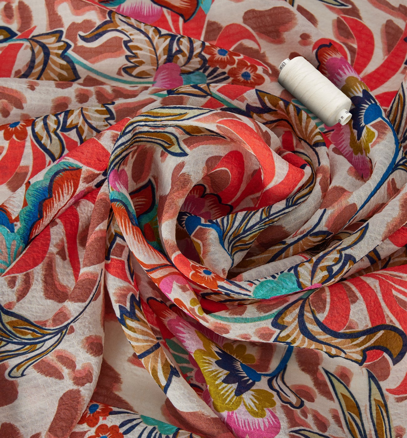 Crepon polyester fabric cut - Multicolour print