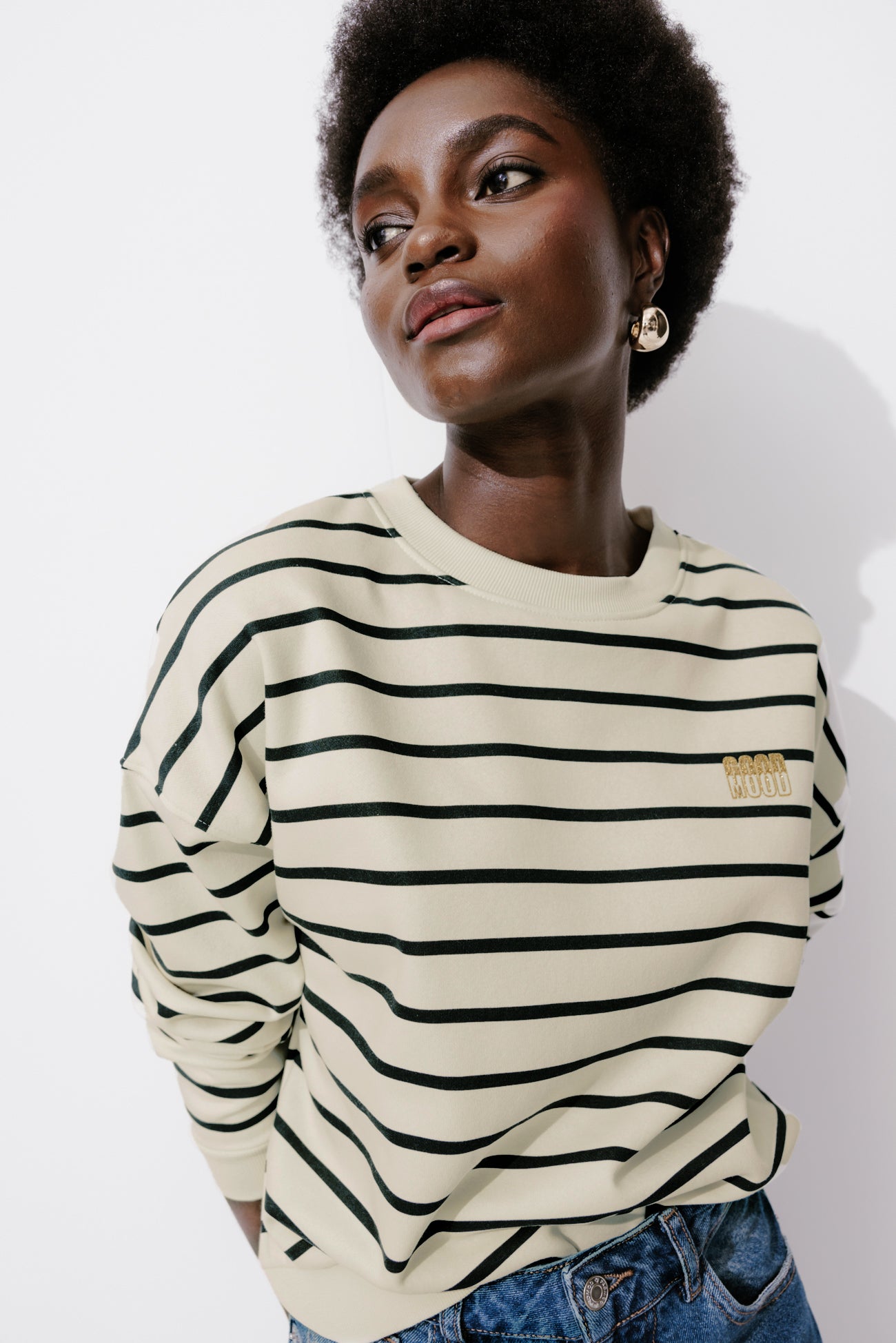 Patterned sweatshirt - Black stripes