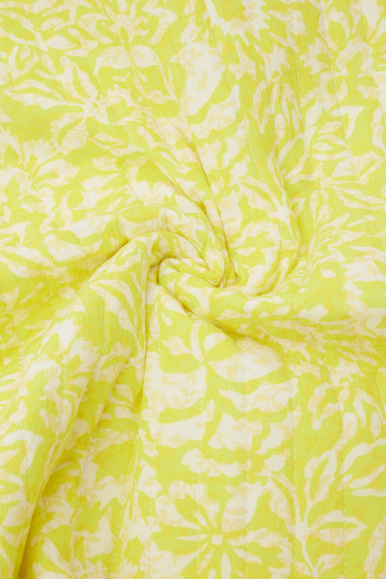 2m patterned padded fabric - Yellow print
