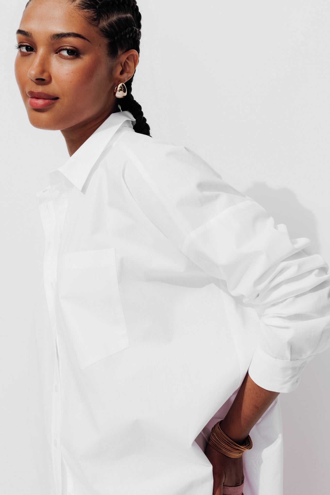 Plain maxi shirt - White