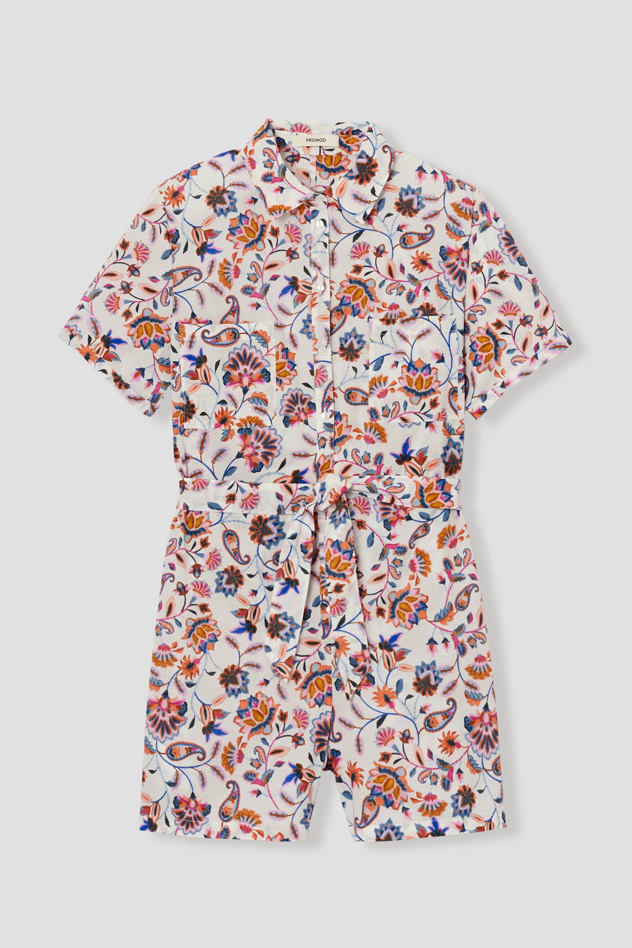 Patterned shorts jumpsuit - Ecru print