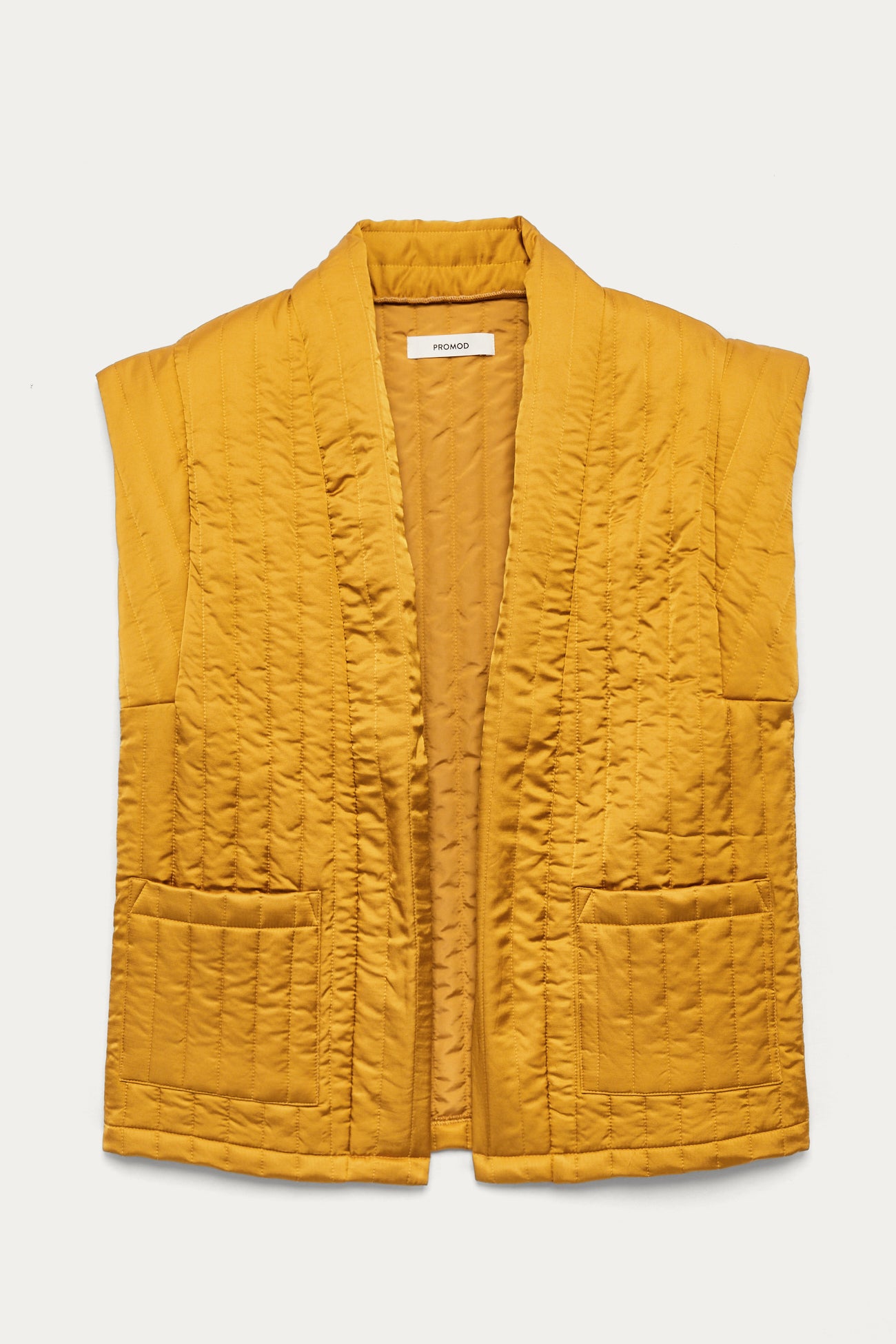 Padded waistcoat jacket - Ochre