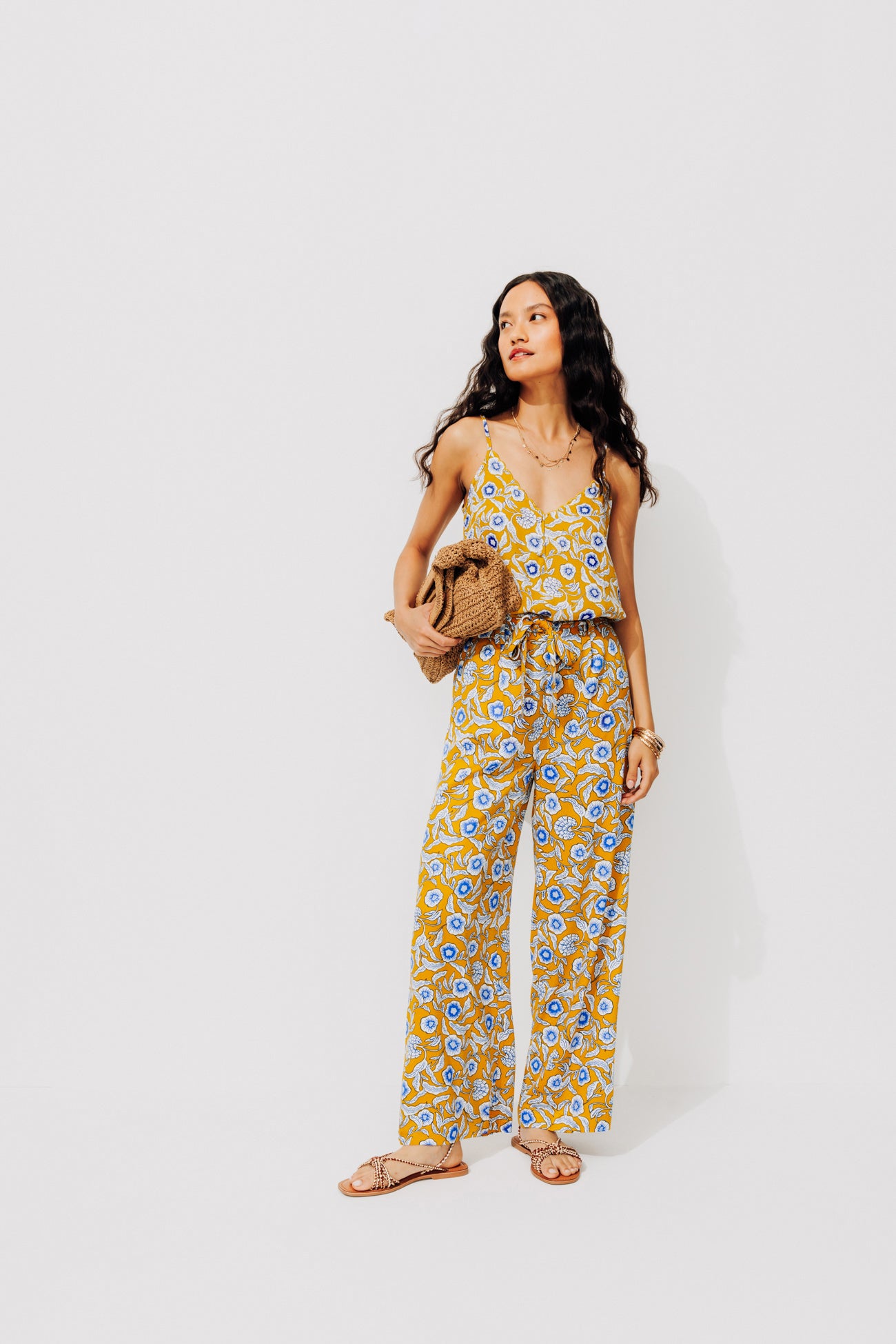 Strappy top - Ochre print