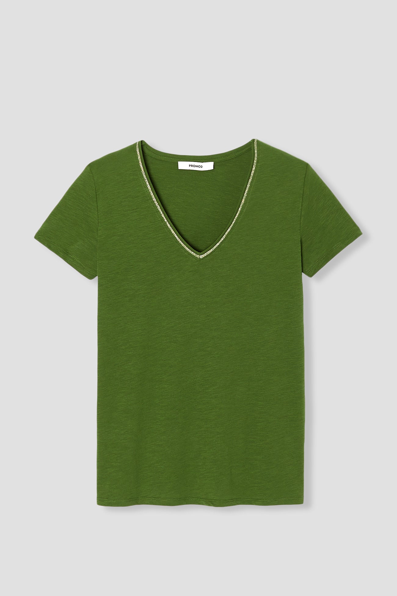 V-neck t-shirt - Beige print