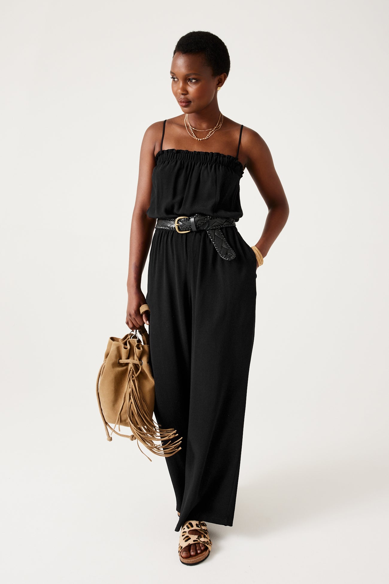 Strappy jumpsuit - Black