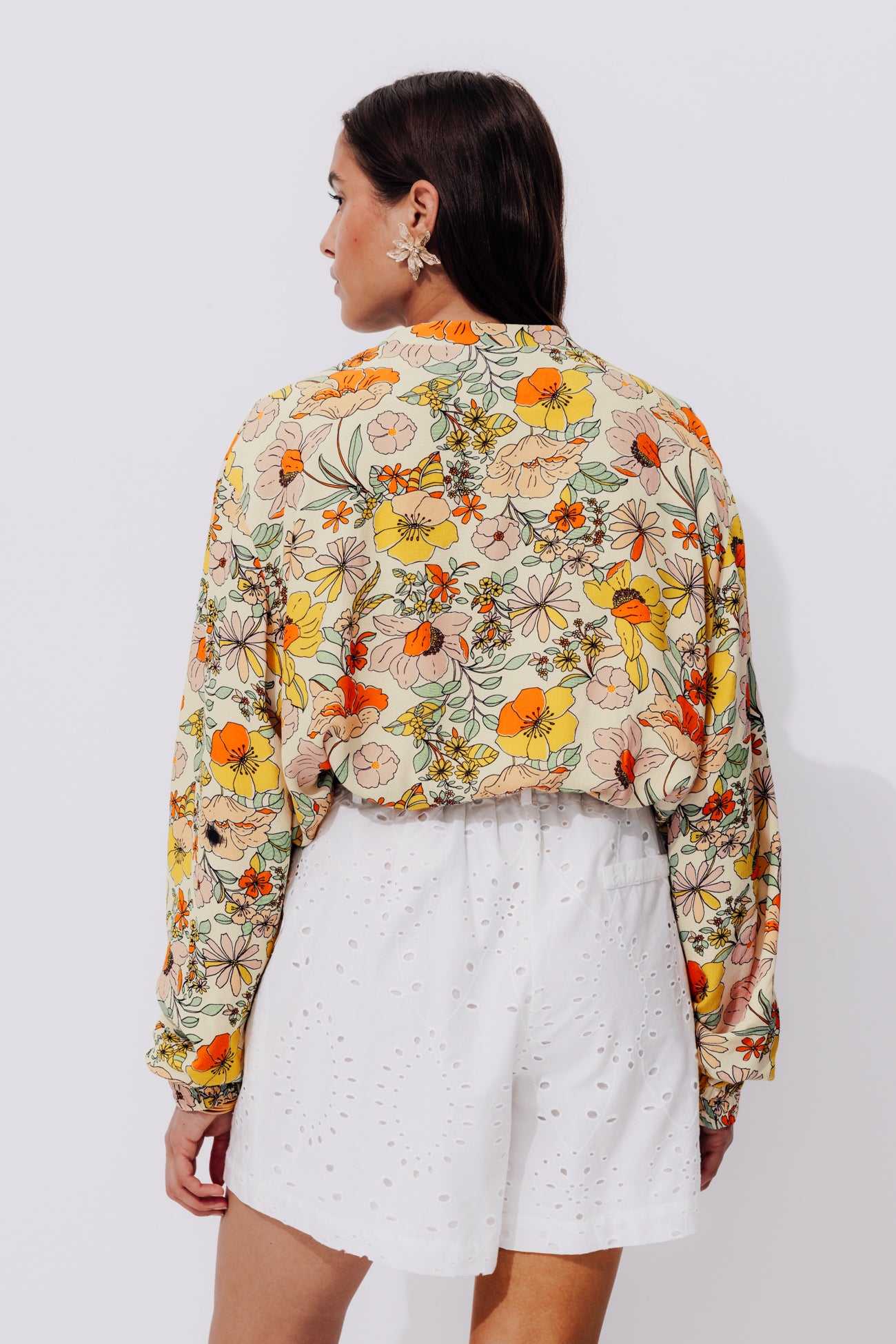 Patterned bomber jacket - Ecru print