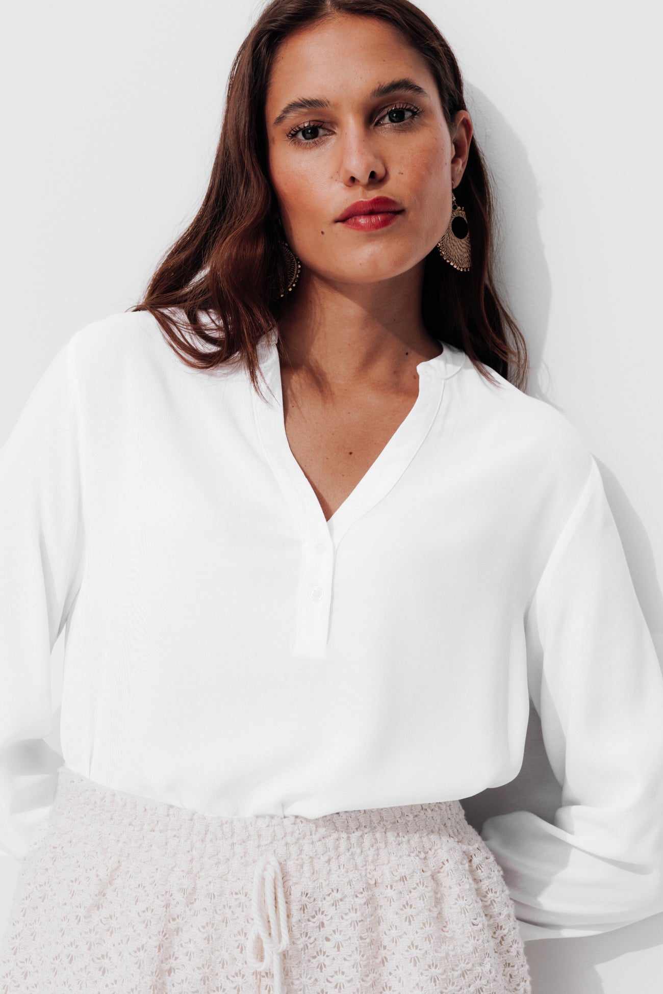 Straight blouse - Ecru print