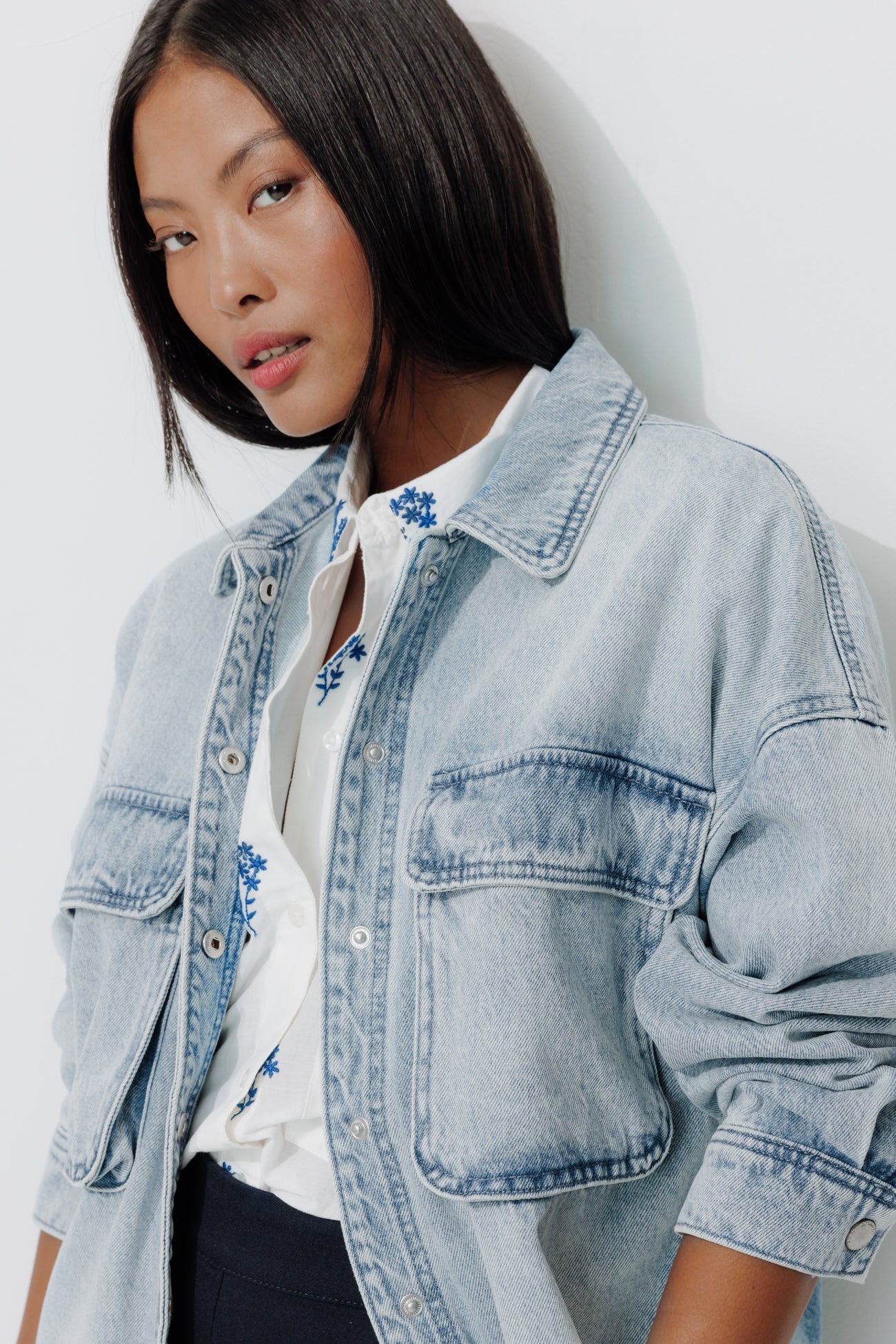 Oversized denim shirt - Medium denim