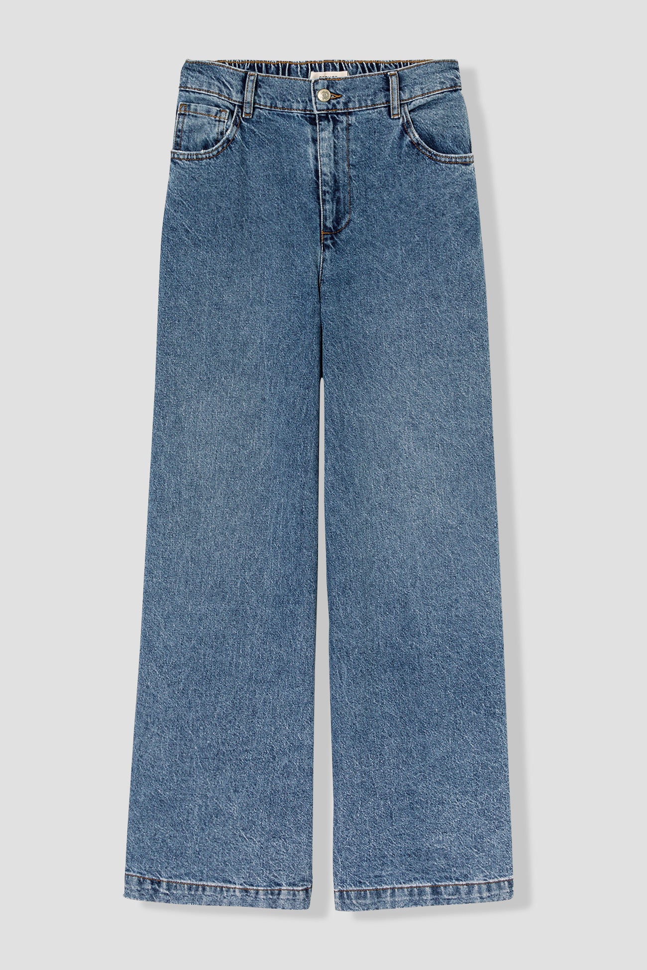 High-waist wideleg jeans - Medium denim