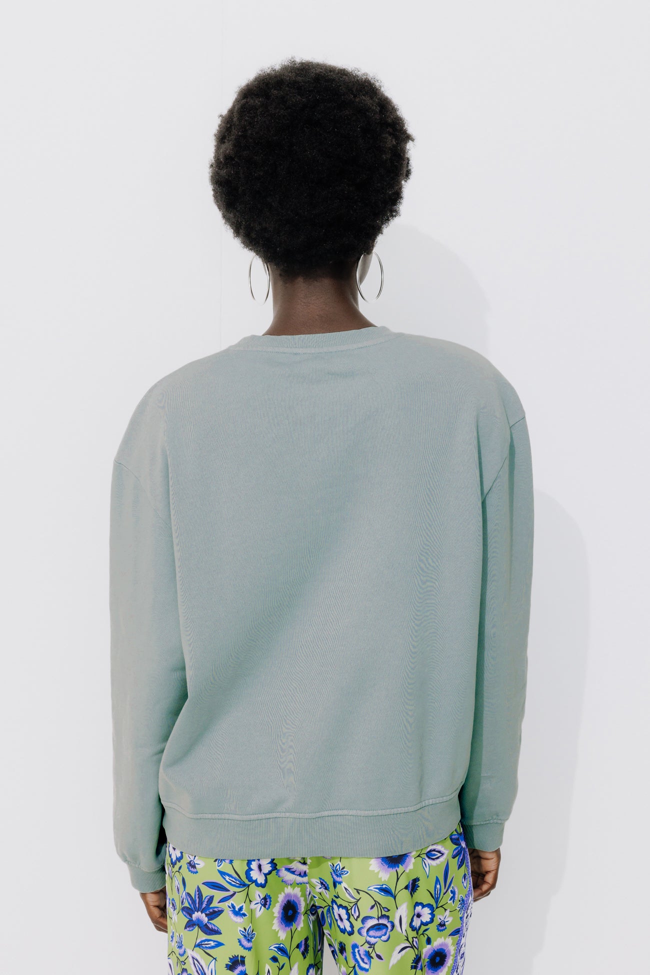 Glitzy slogan sweatshirt - Light green print