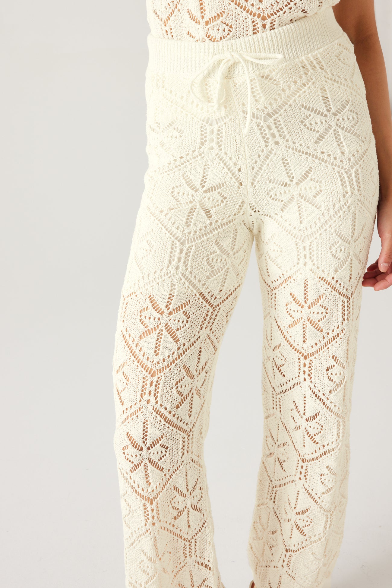Crochet trousers - Soft chestnut