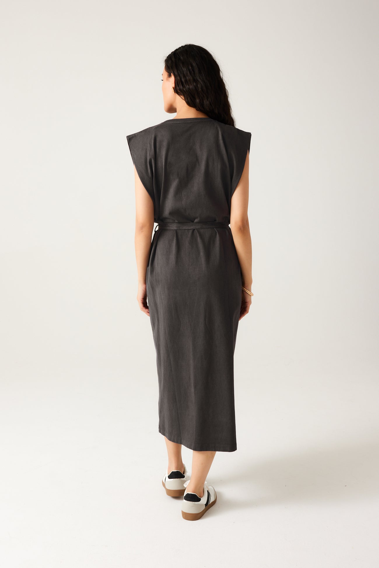 Embroidered t-shirt dress - Grey