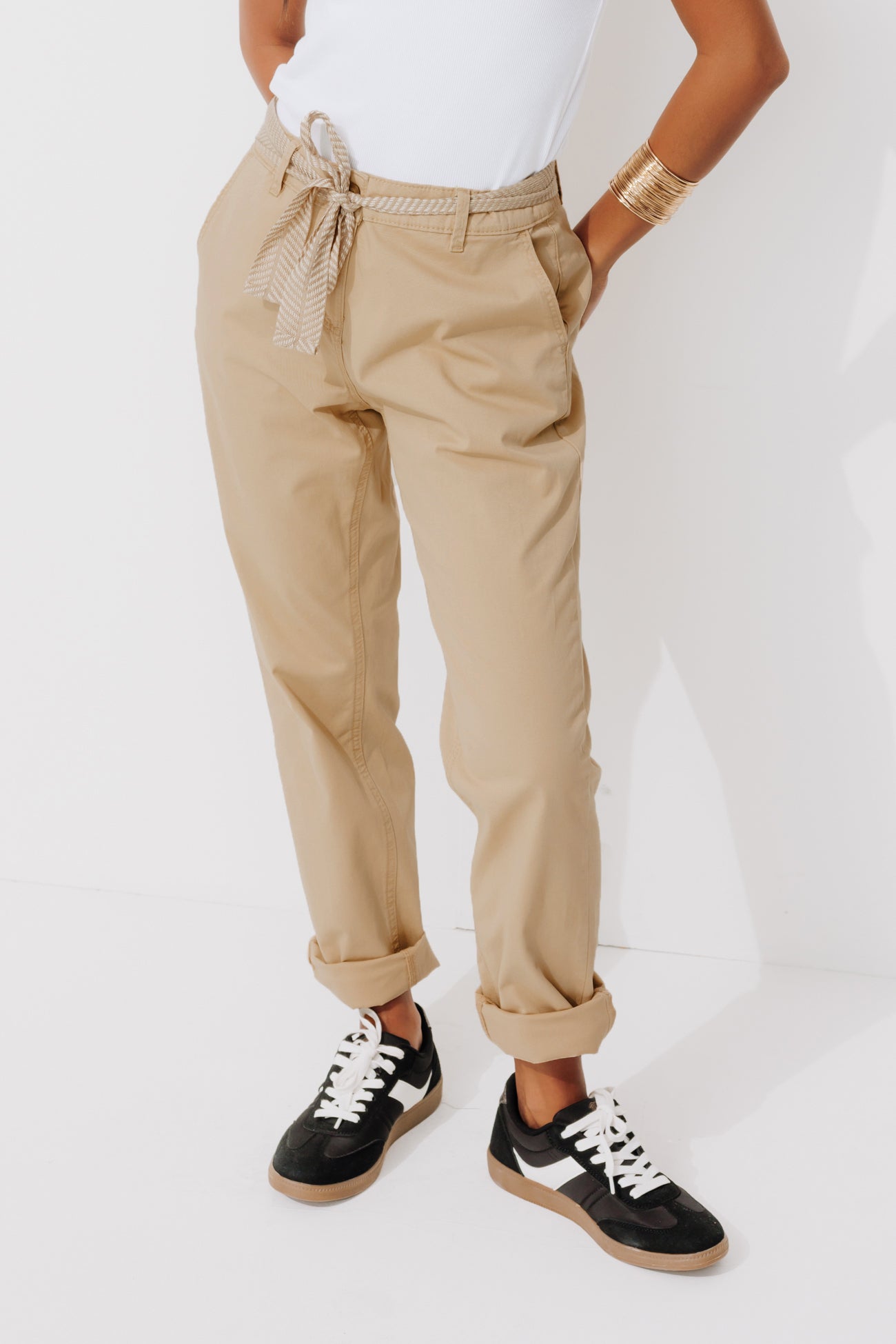 Belted chinos - Blue