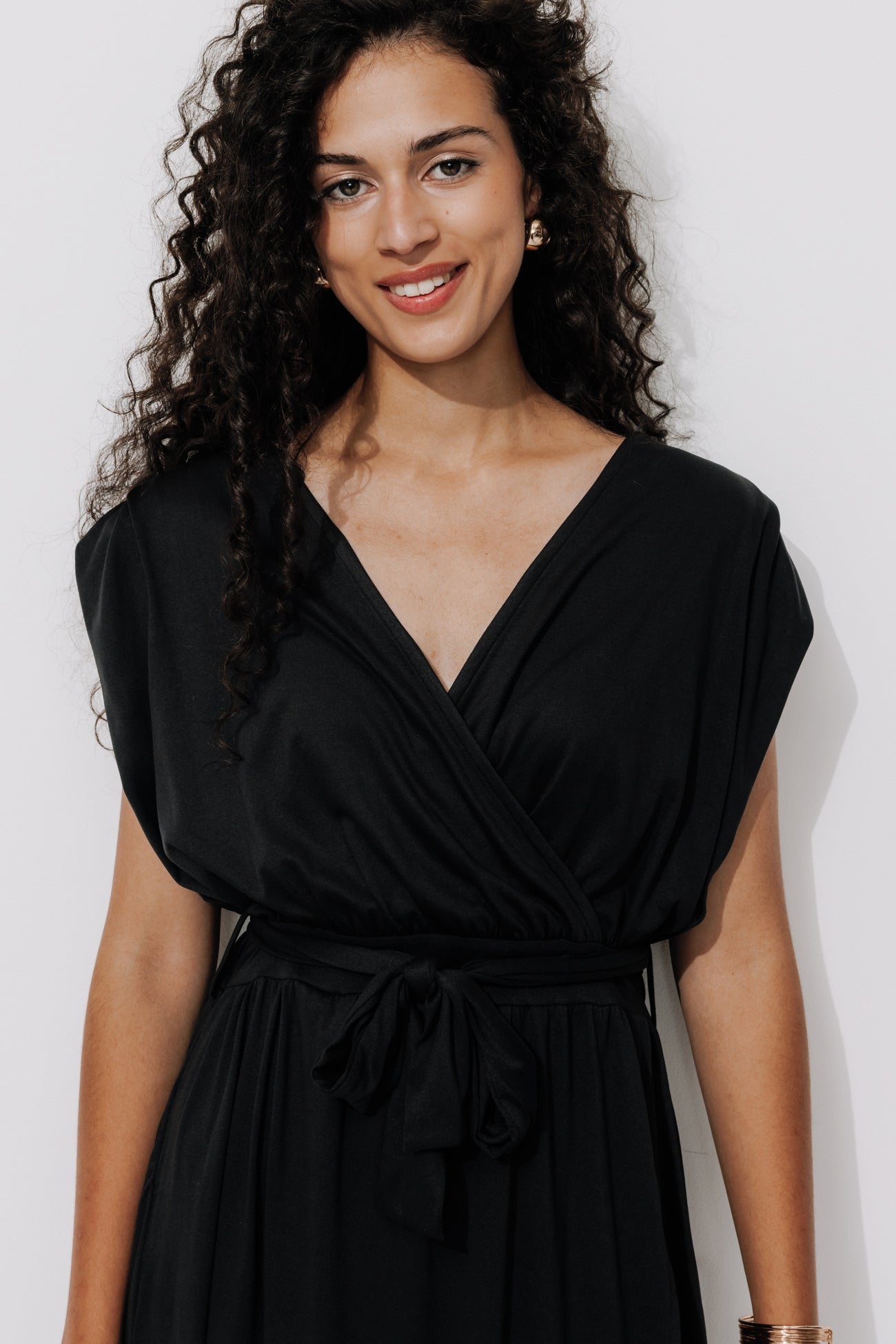 Mid-length jersey dress - Black