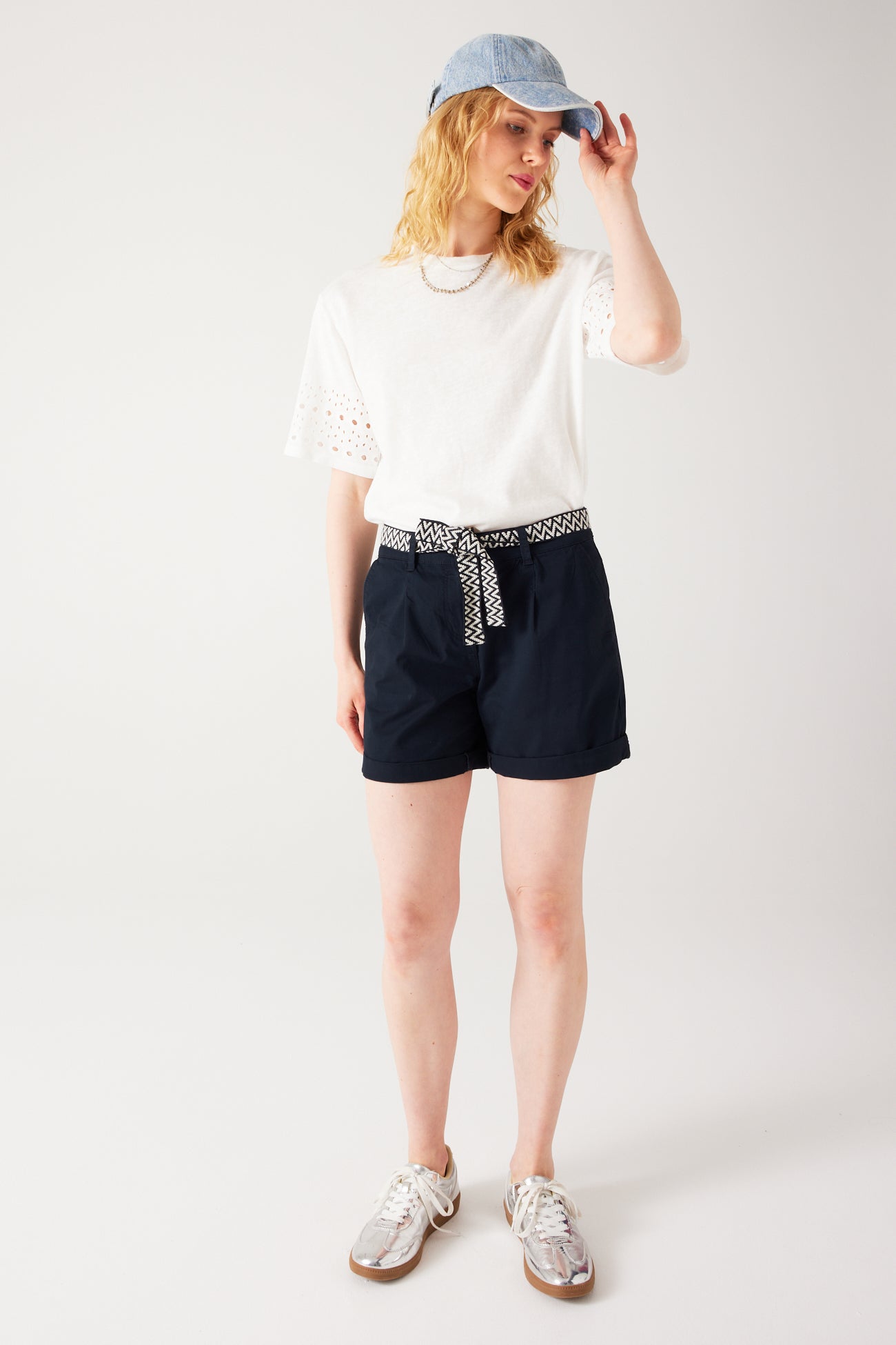Pleat shorts belt - Caramel