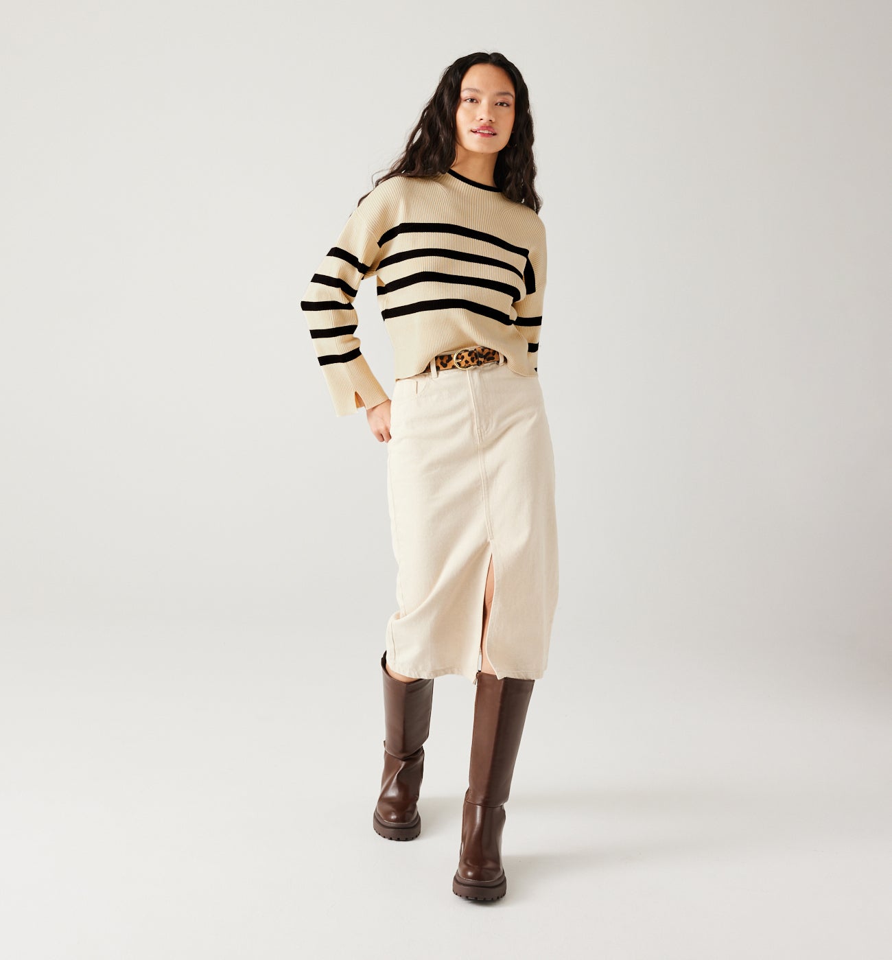 Ribbed nautical jumper - Red stripes