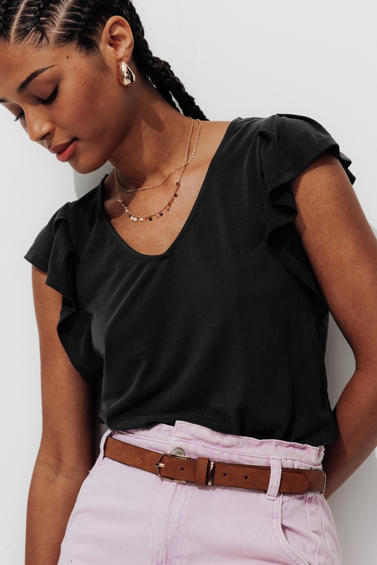 Frilly sleeved t-shirt - Light green