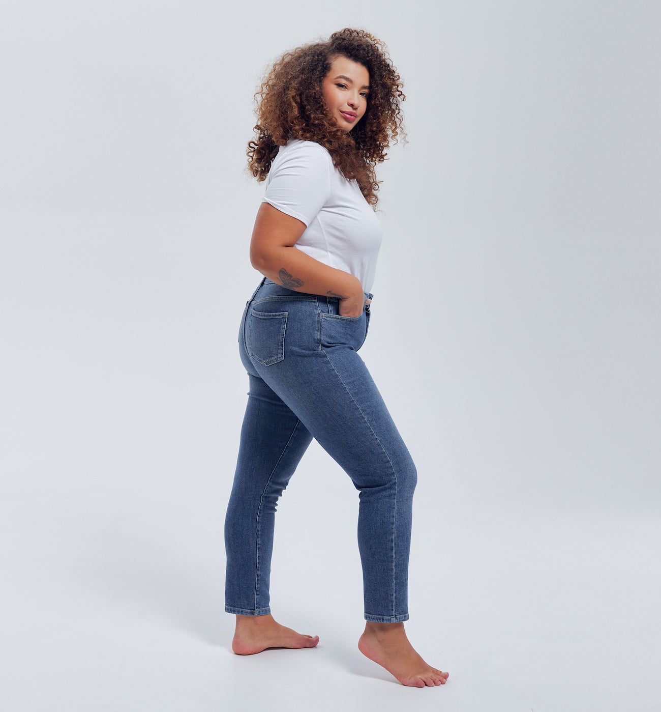 EMILE high-waist jeans - Medium denim