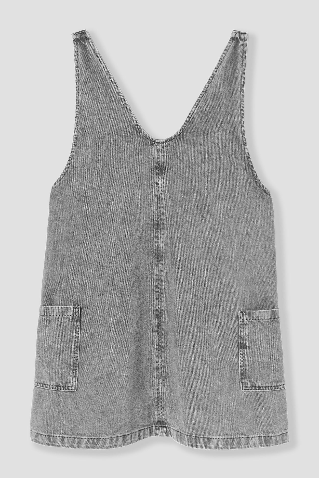 Canvas dungaree dress - Grey denim