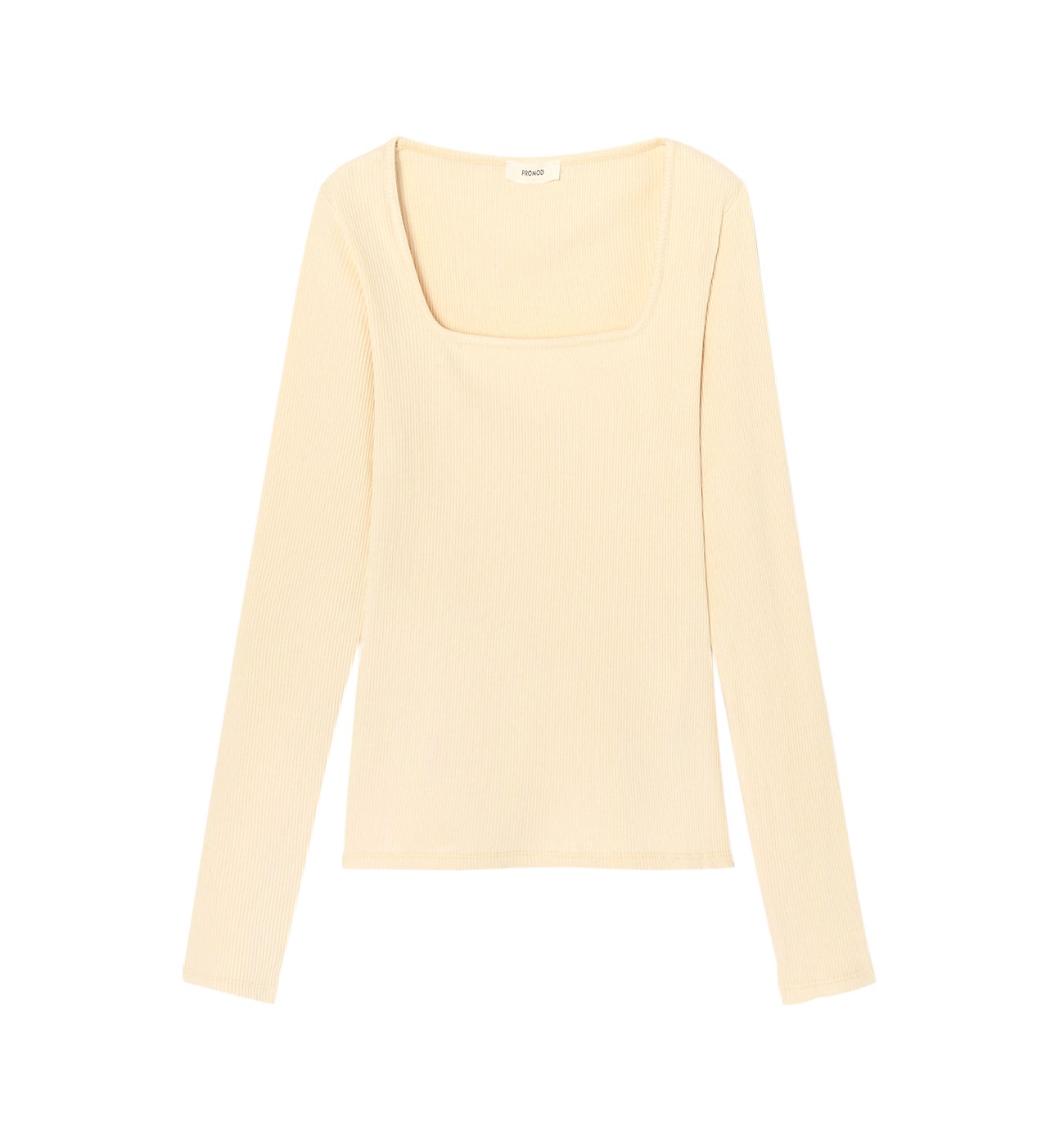 Long sleeved rib top - Beige