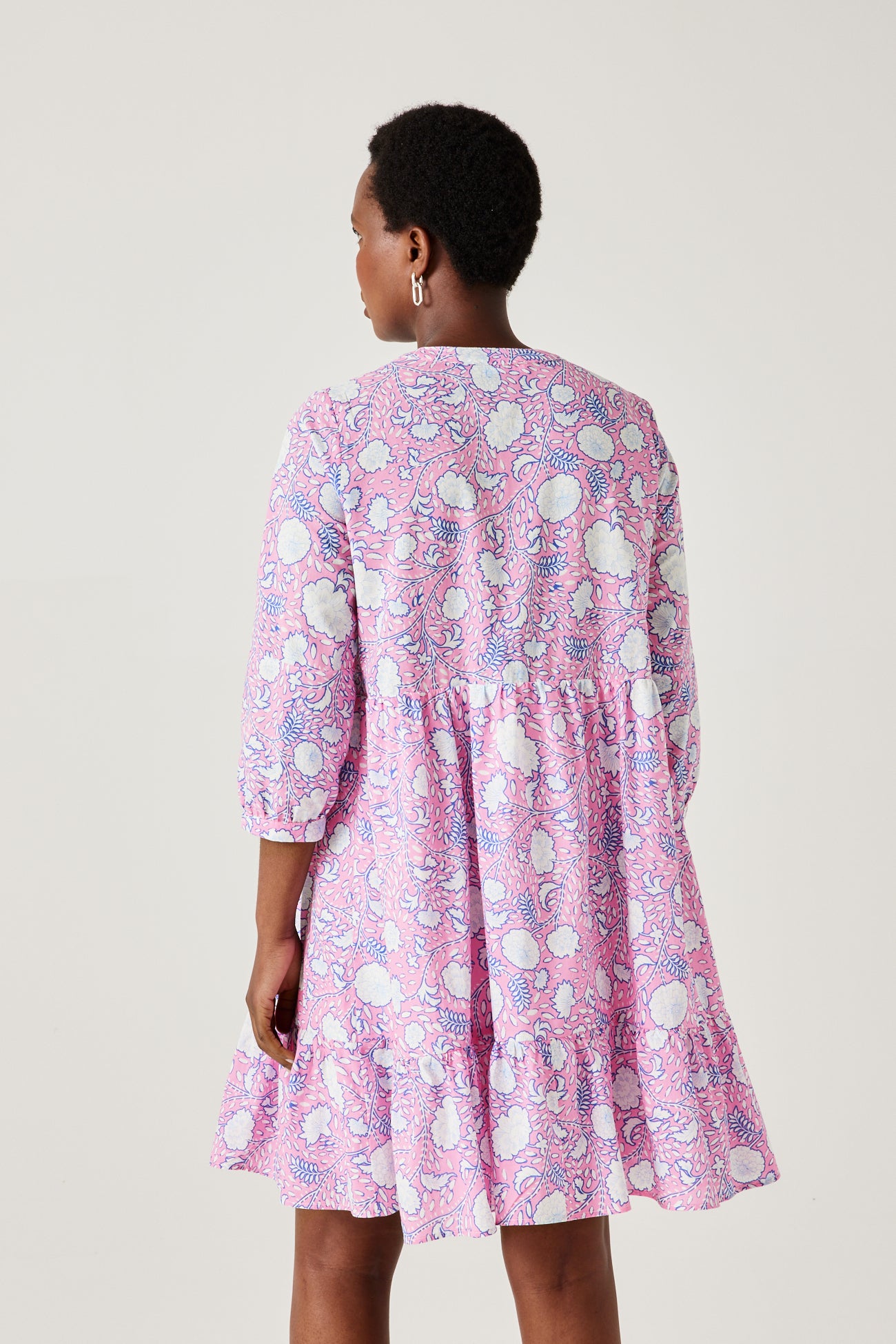 Patterned babydoll dress - Pink print