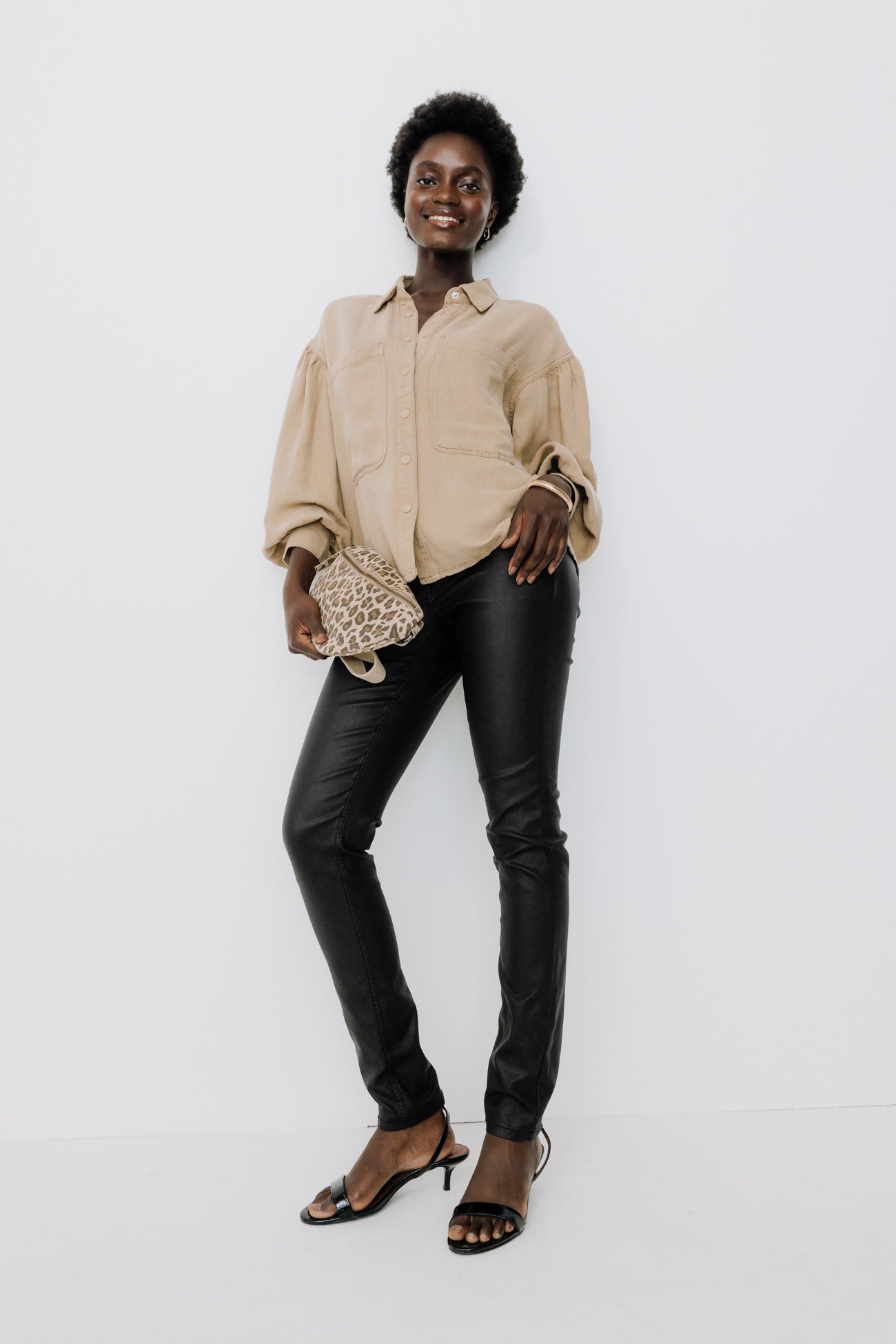 GASPARD coated skinny jeans - Black