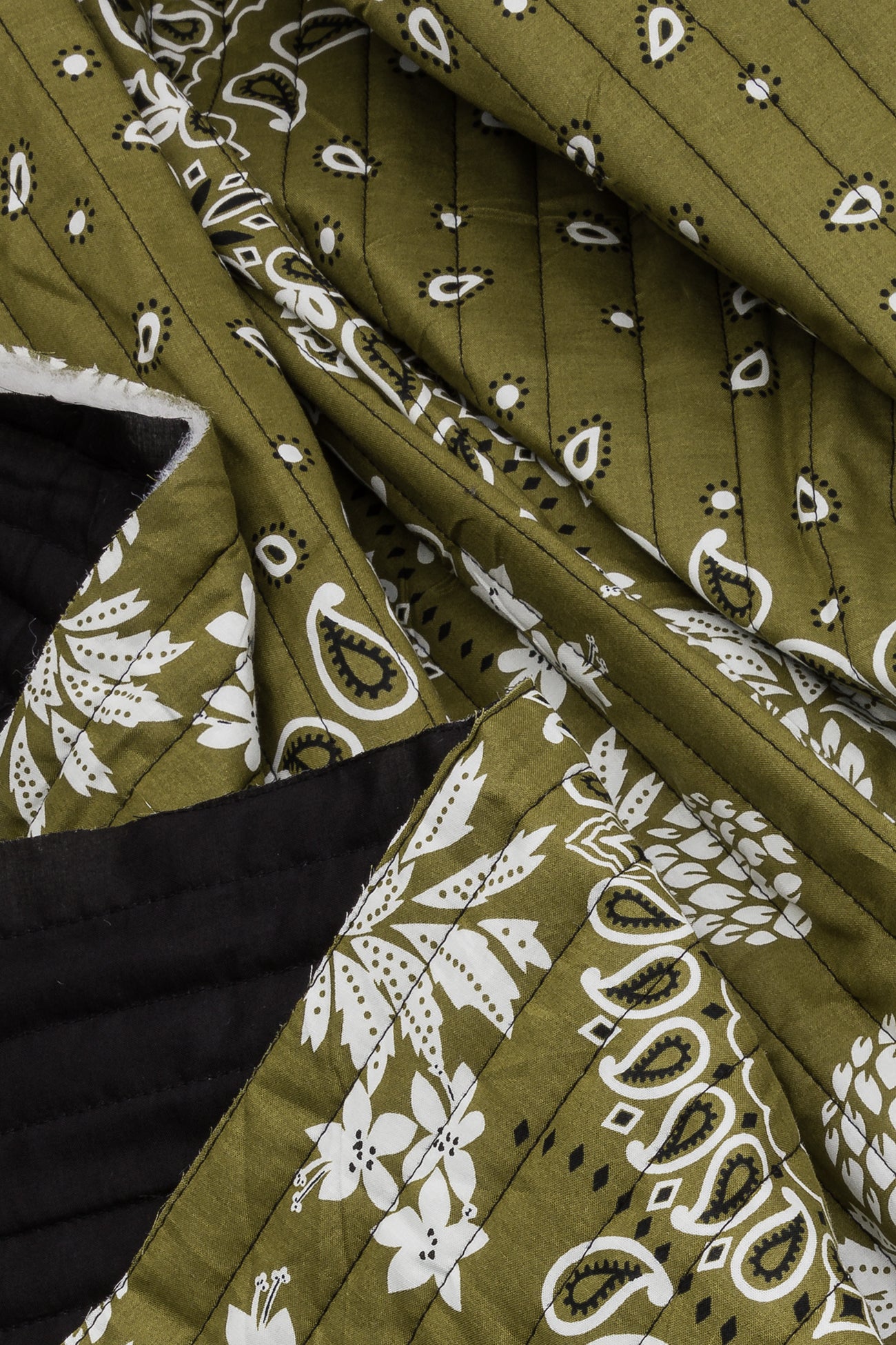 Padded cotton 2m fabric cut - Khaki print