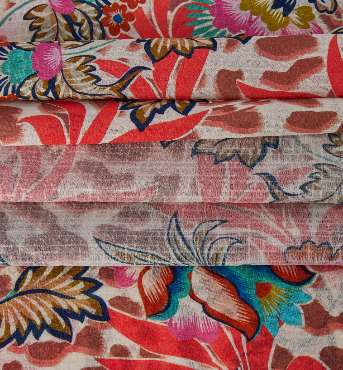 Crepon polyester fabric cut - Multicolour print